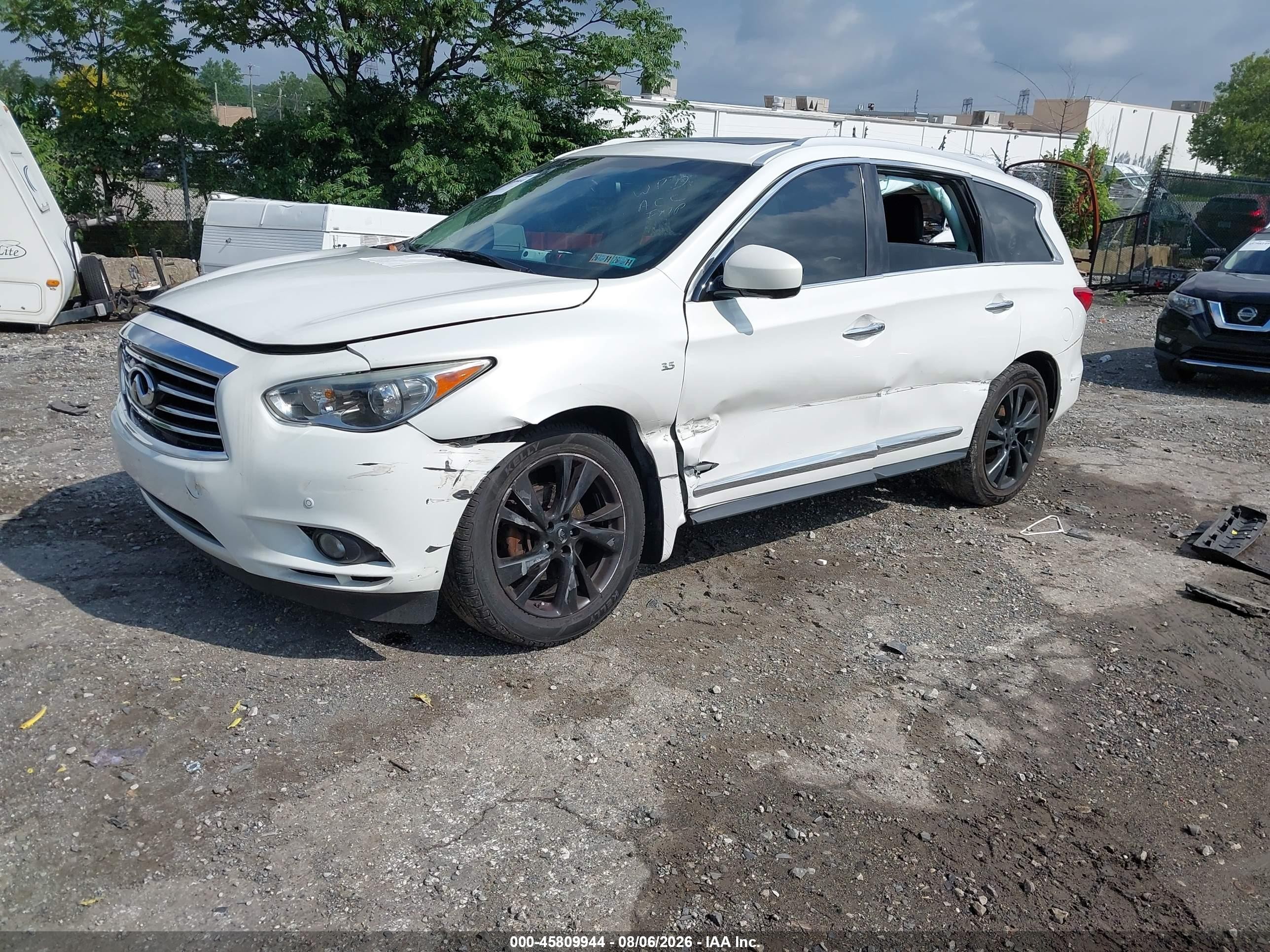 2014 Infiniti Qx60   White vin: 5N1AL0MM7EC547695