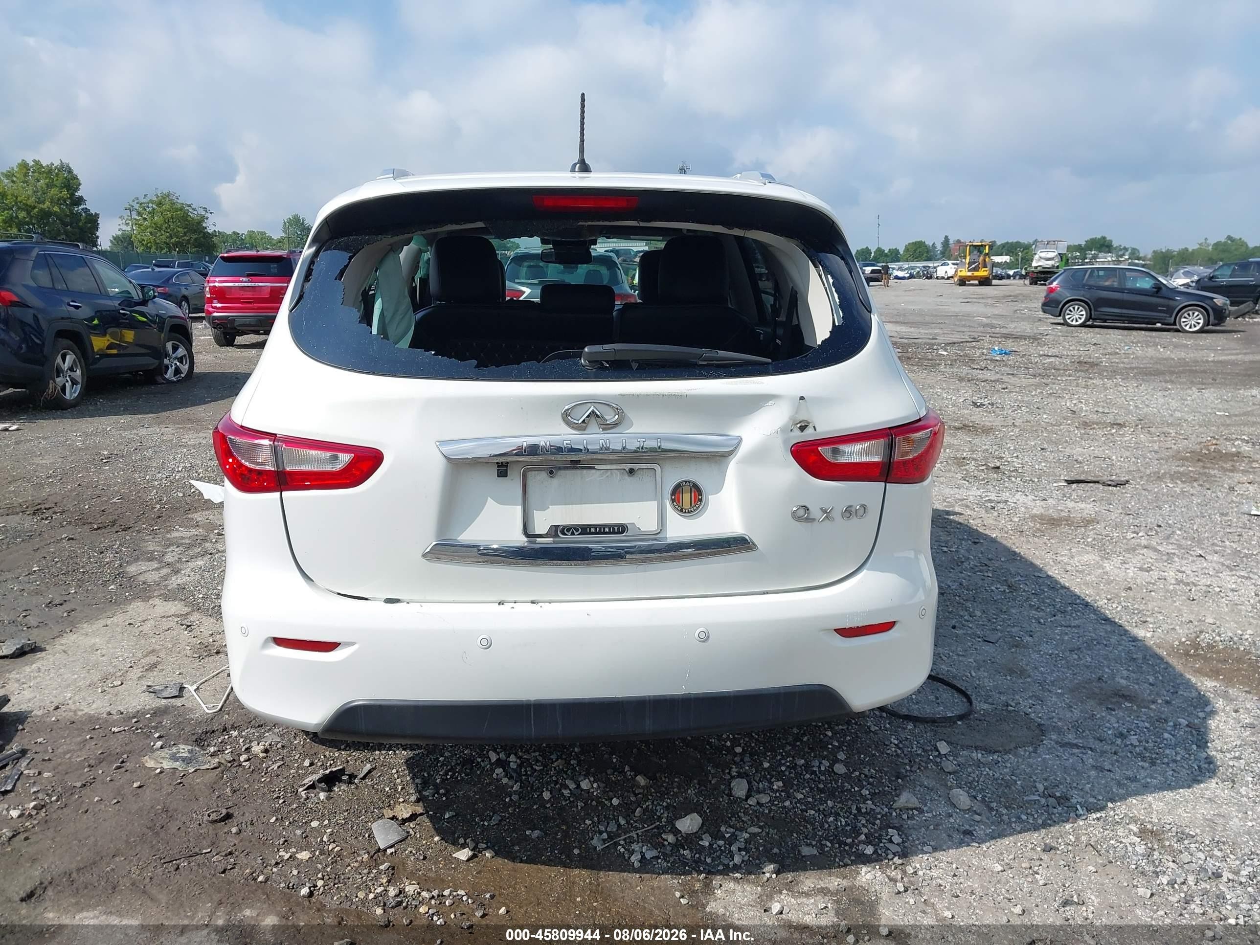 2014 Infiniti Qx60   White vin: 5N1AL0MM7EC547695