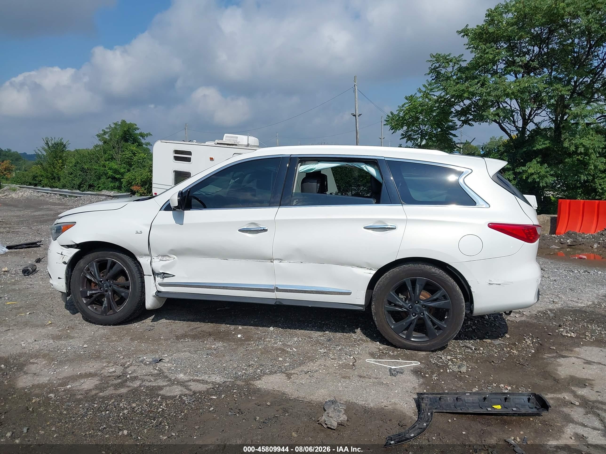 2014 Infiniti Qx60   White vin: 5N1AL0MM7EC547695