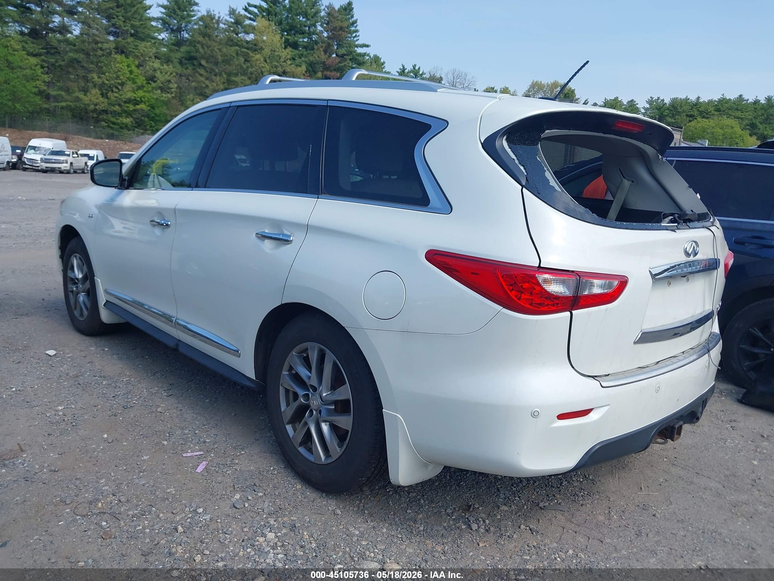 2015 Infiniti Qx60 White vin: 5N1AL0MM7FC503066