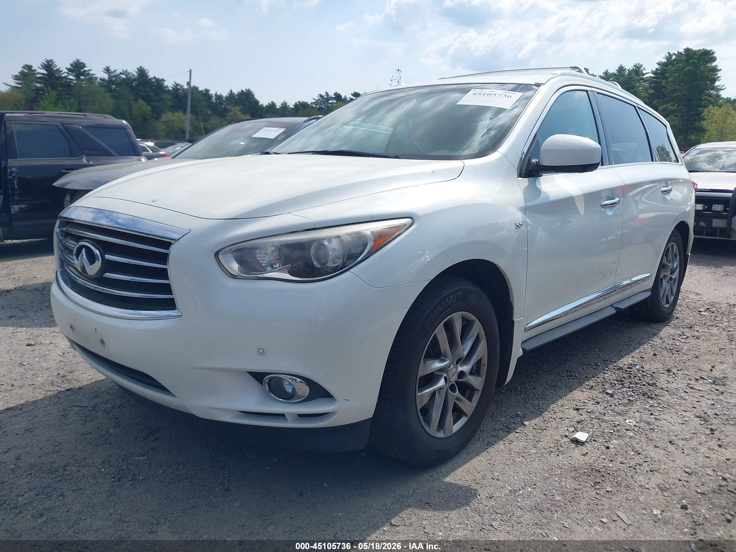 2015 Infiniti Qx60 White vin: 5N1AL0MM7FC503066