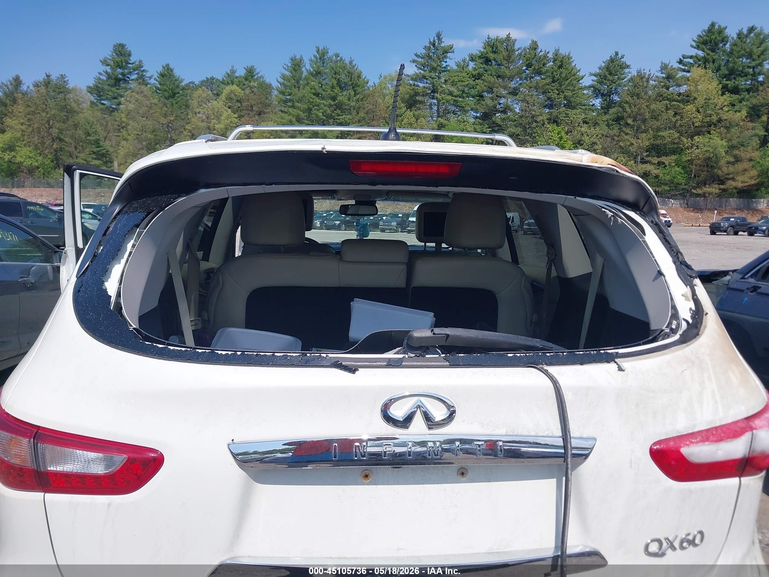 2015 Infiniti Qx60 White vin: 5N1AL0MM7FC503066
