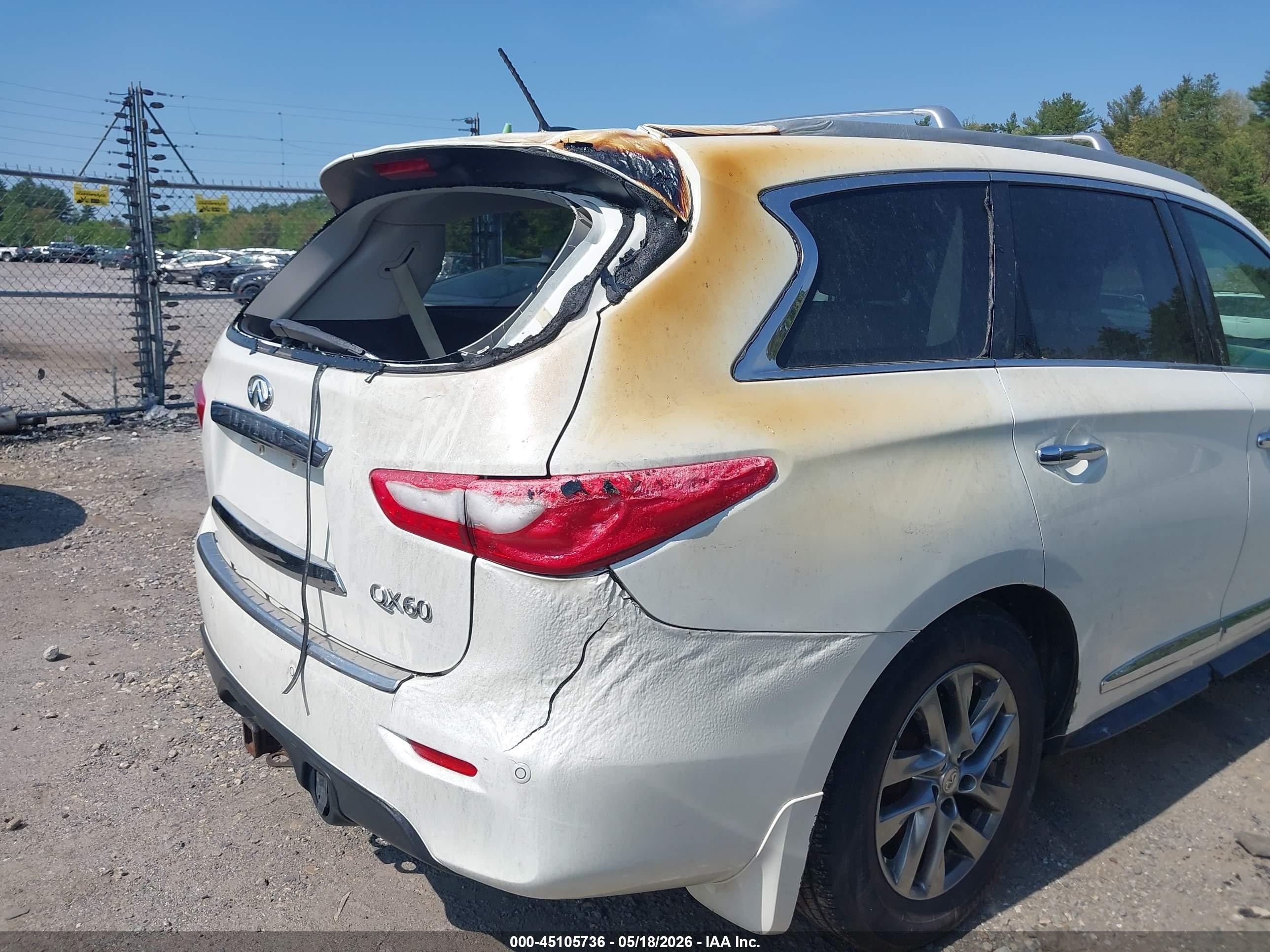 2015 Infiniti Qx60 White vin: 5N1AL0MM7FC503066