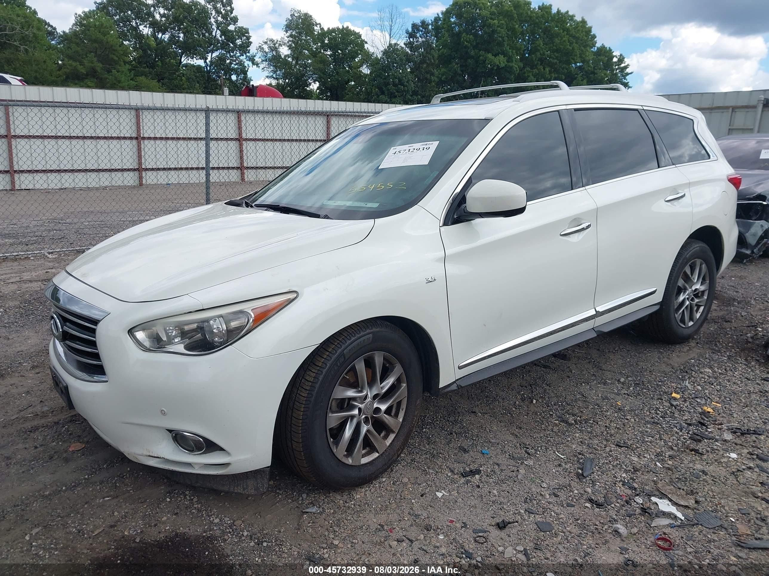 2015 Infiniti Qx60   White vin: 5N1AL0MM7FC554552