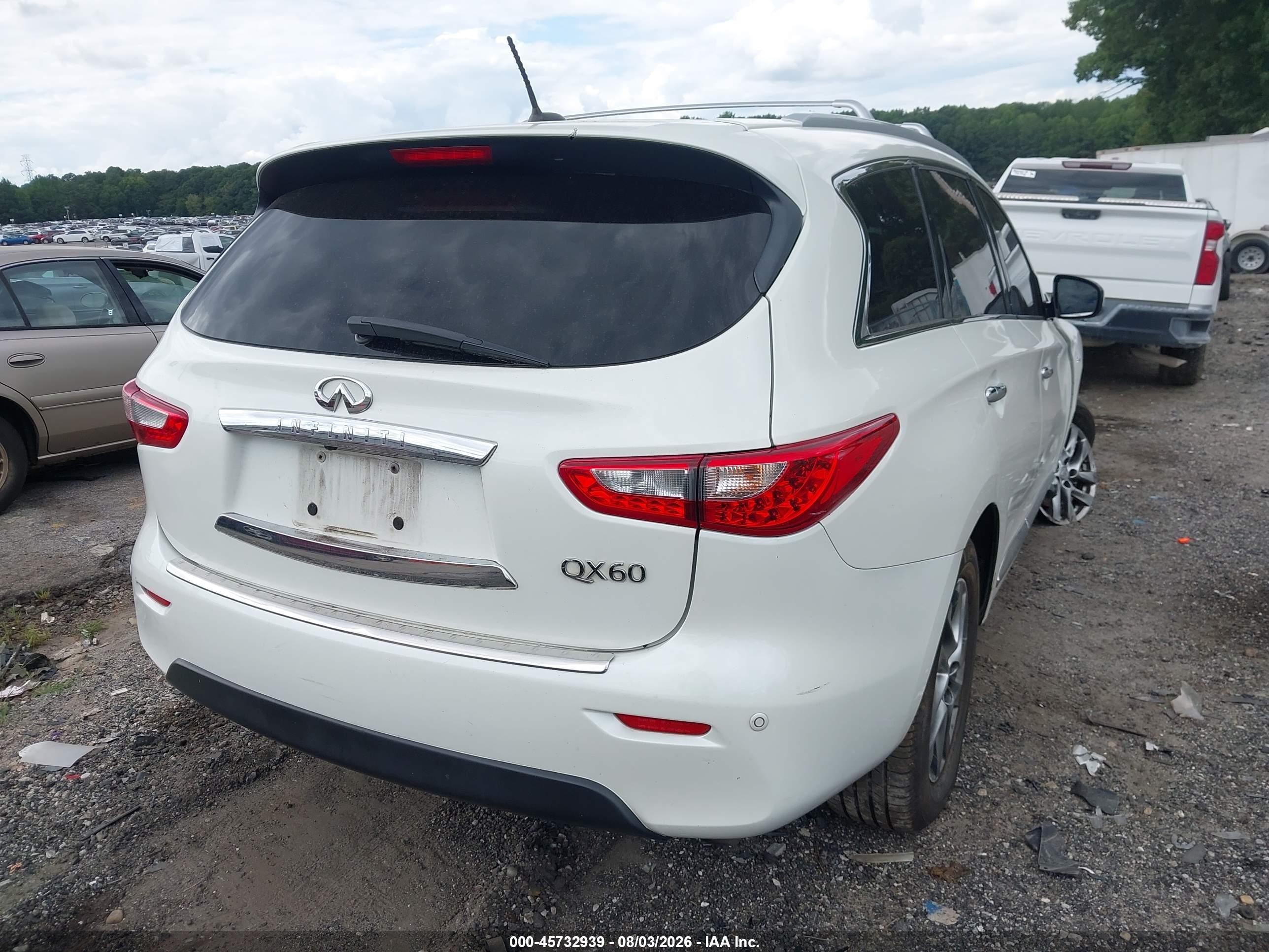 2015 Infiniti Qx60   White vin: 5N1AL0MM7FC554552