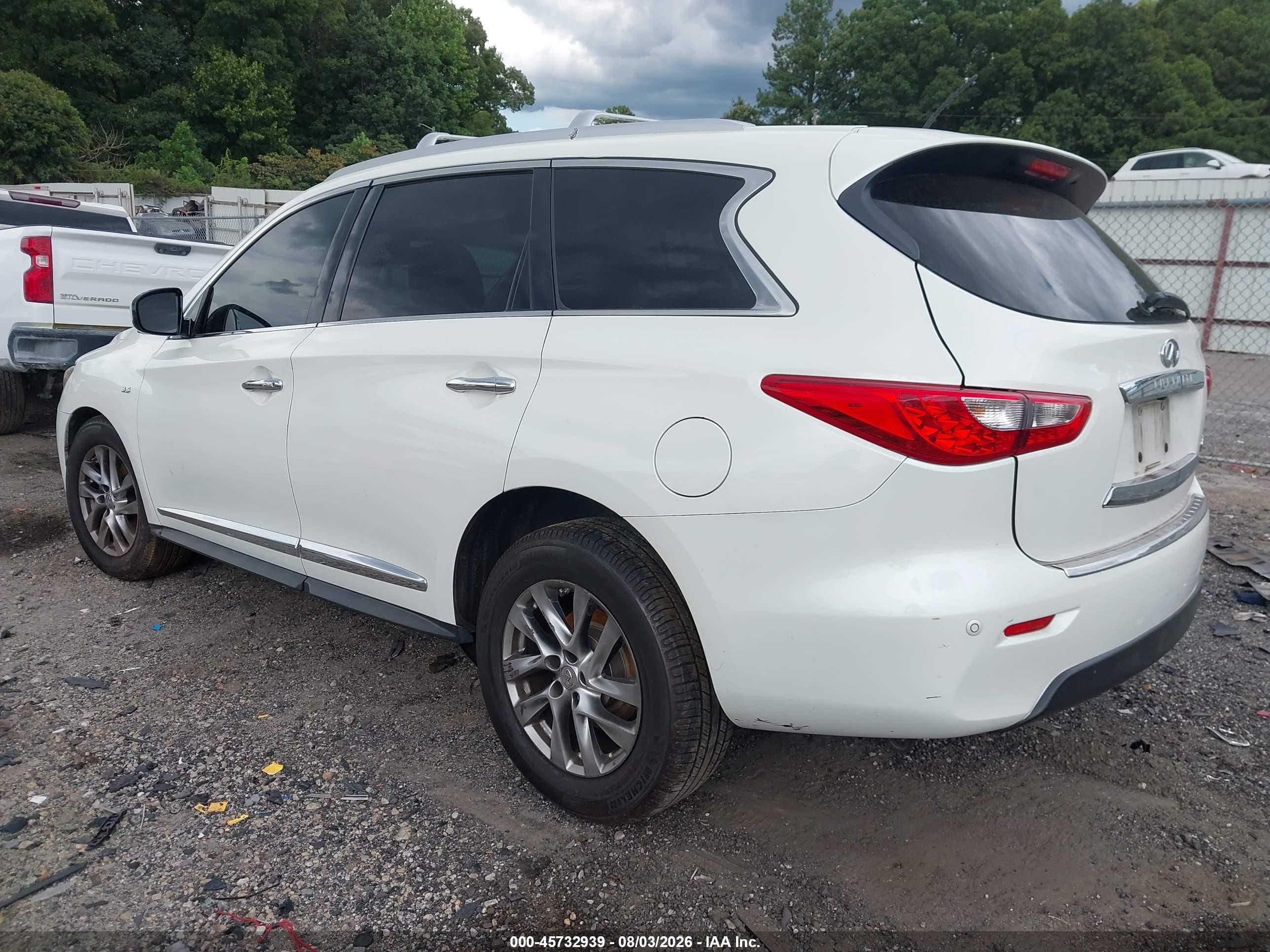 2015 Infiniti Qx60   White vin: 5N1AL0MM7FC554552