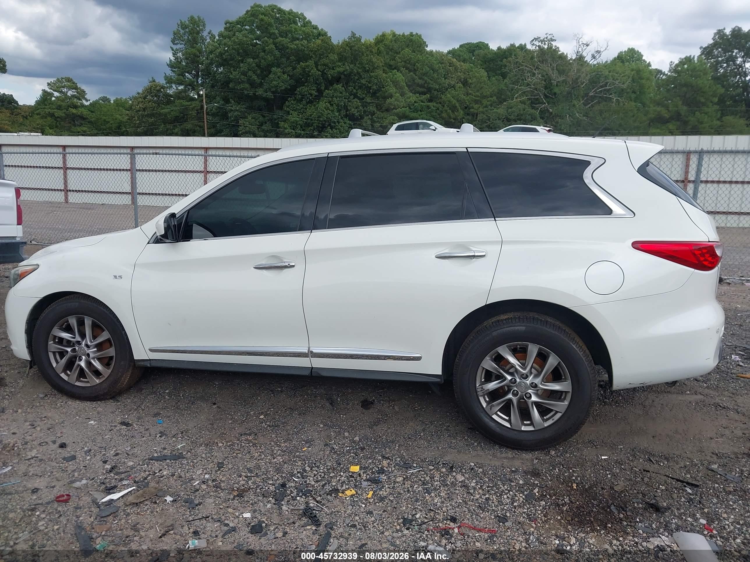 2015 Infiniti Qx60   White vin: 5N1AL0MM7FC554552