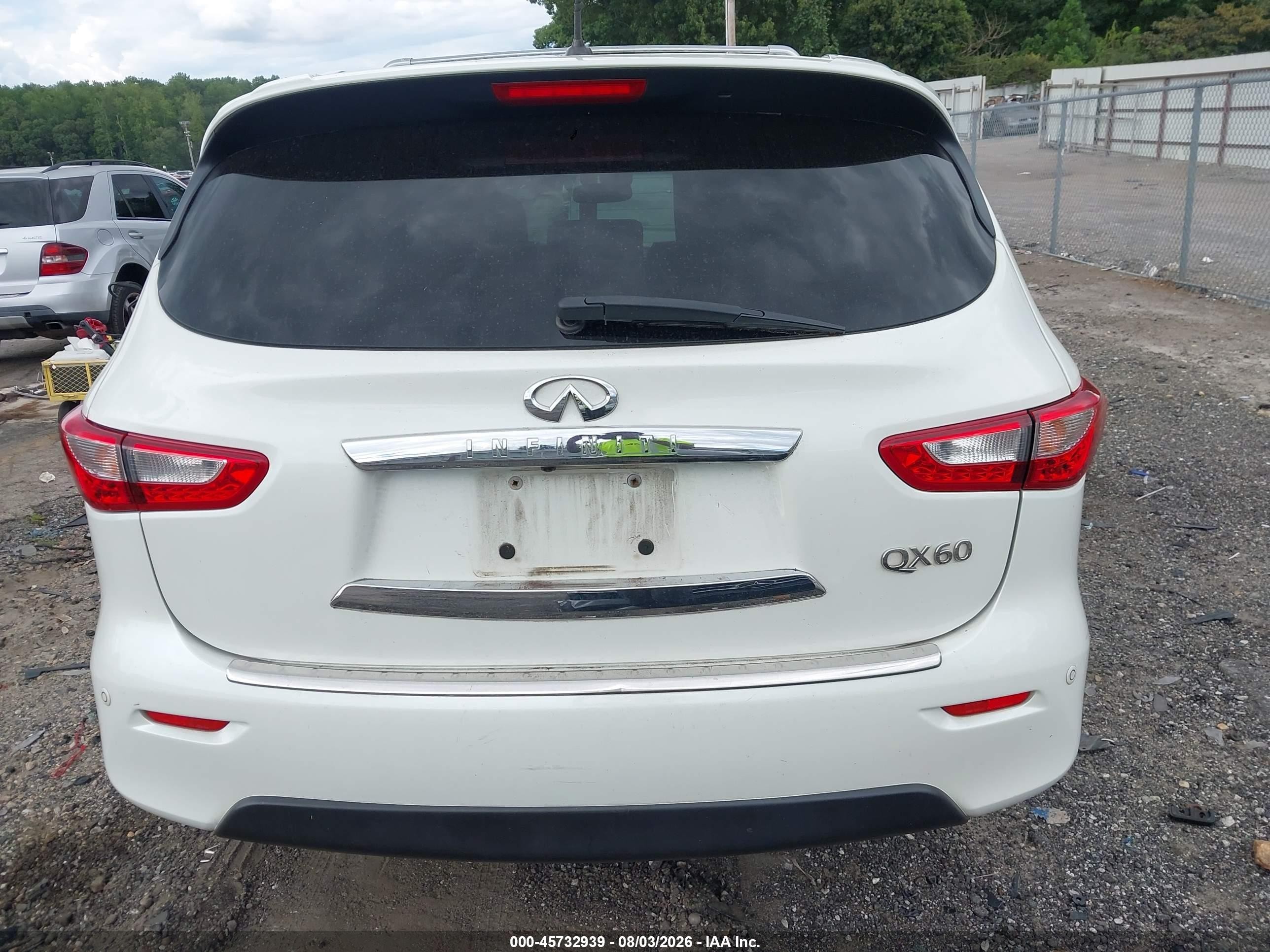 2015 Infiniti Qx60   White vin: 5N1AL0MM7FC554552