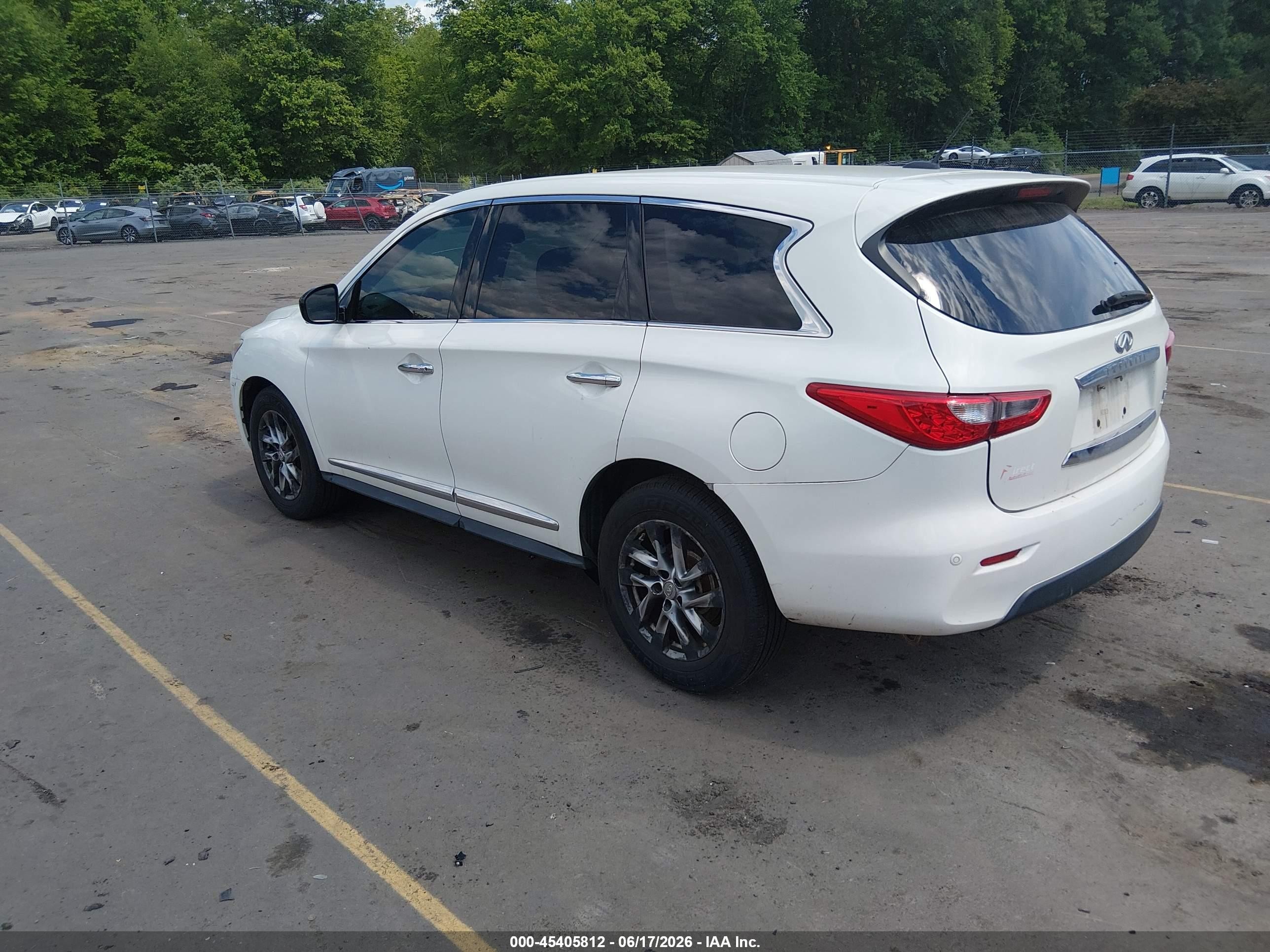 2013 Infiniti Jx35   White vin: 5N1AL0MM8DC300961