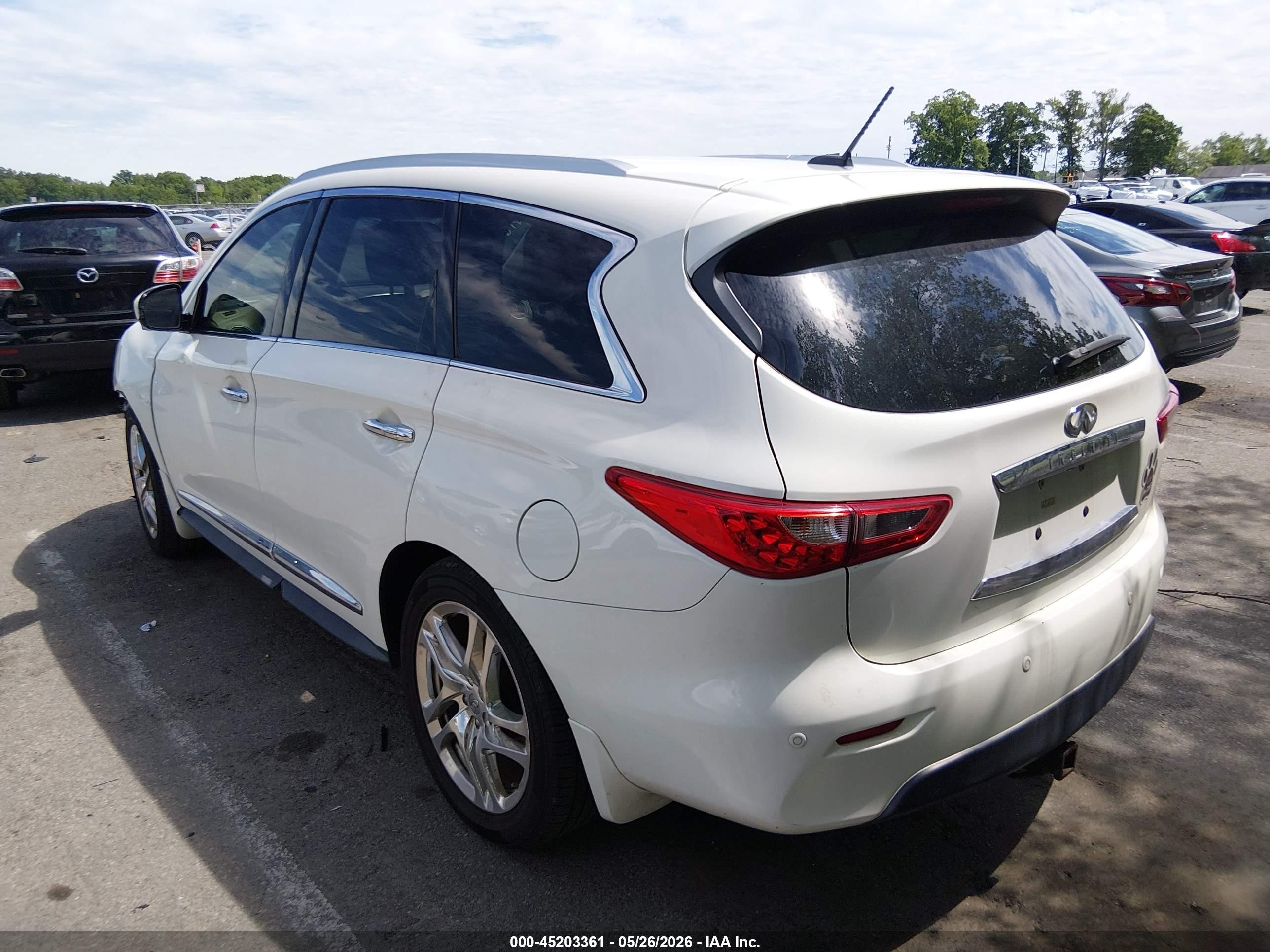 2013 Infiniti Jx35   White vin: 5N1AL0MM8DC326380