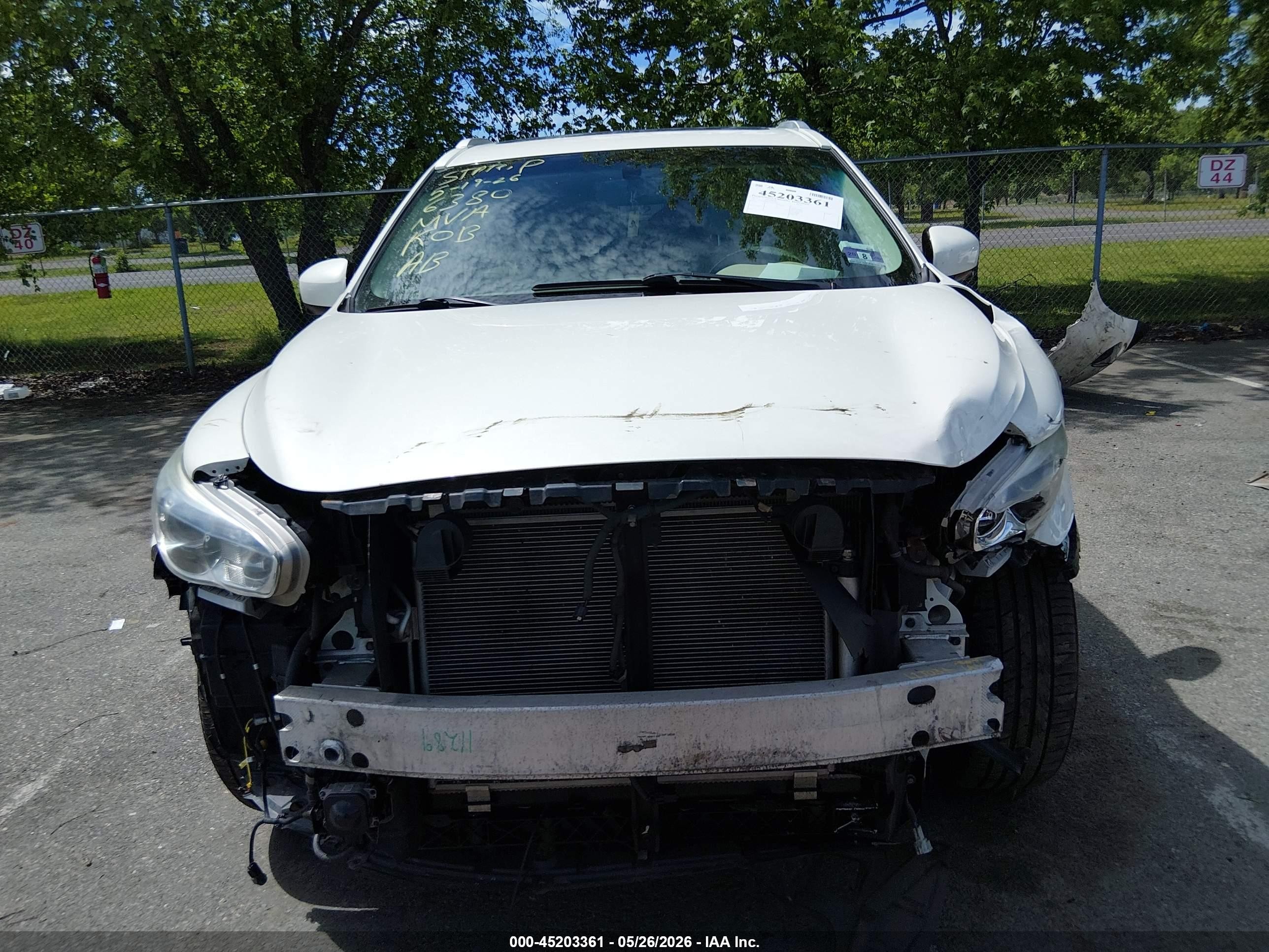 2013 Infiniti Jx35   White vin: 5N1AL0MM8DC326380
