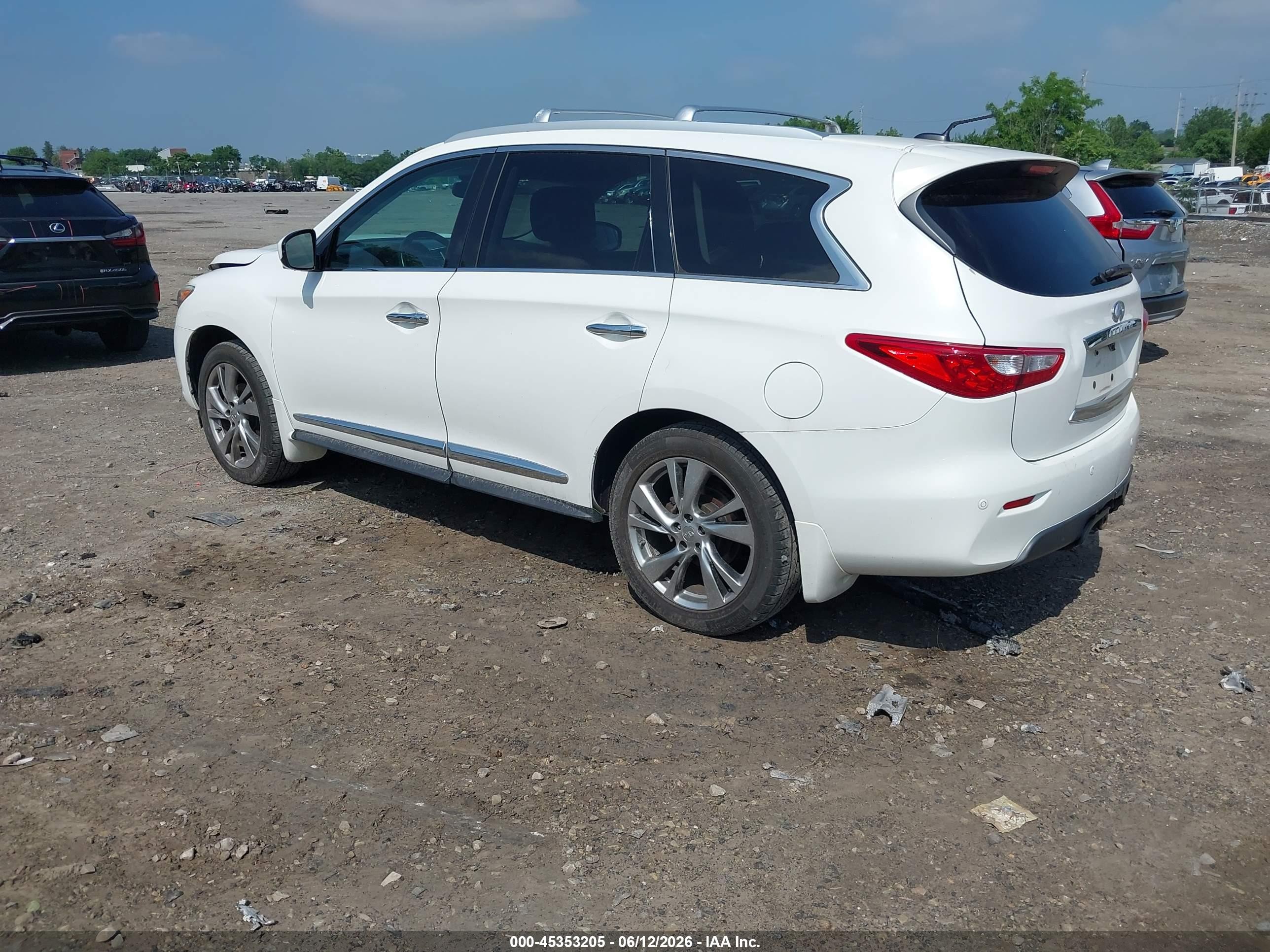2013 Infiniti Jx35   White vin: 5N1AL0MM8DC338819
