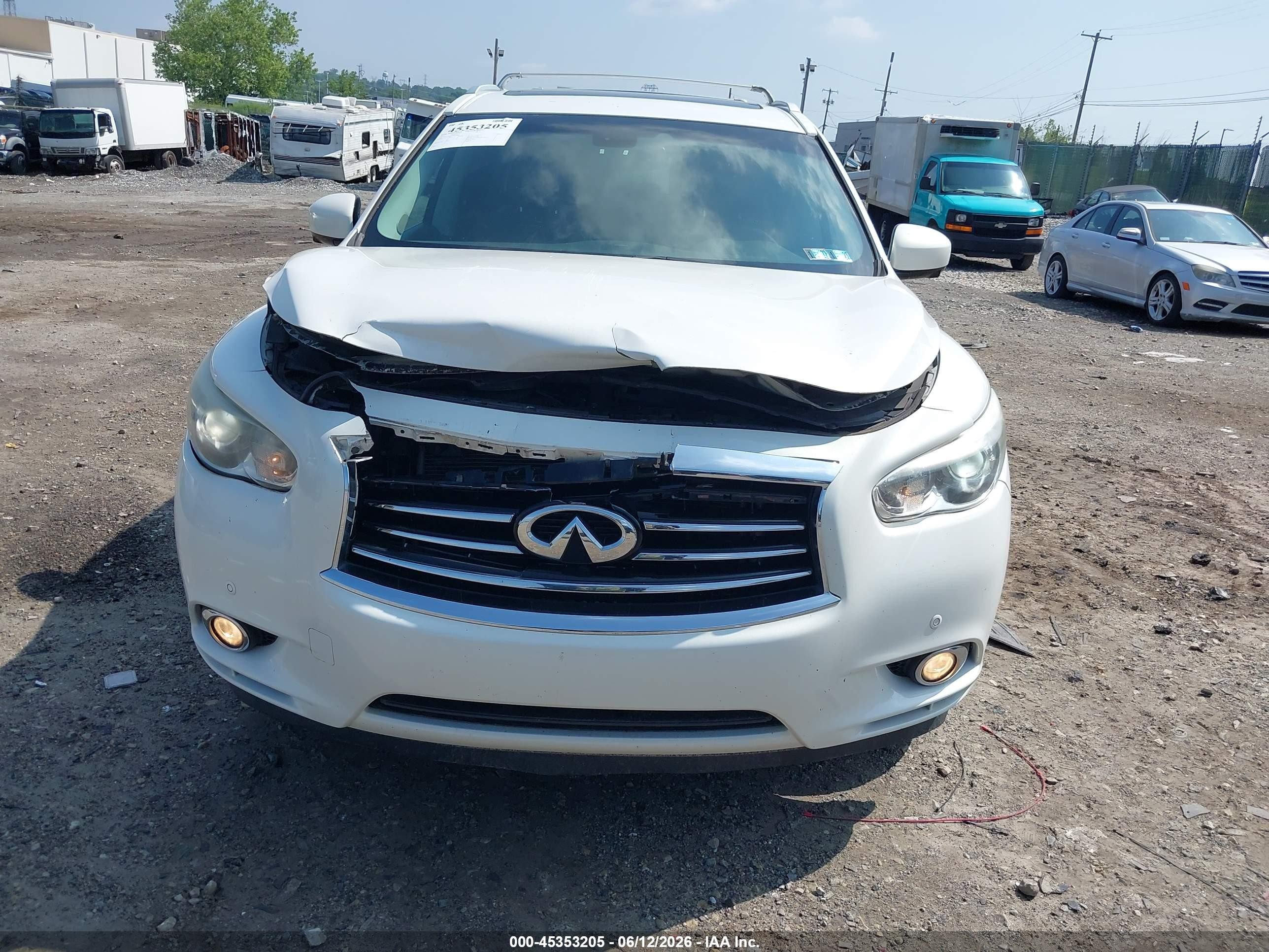 2013 Infiniti Jx35   White vin: 5N1AL0MM8DC338819