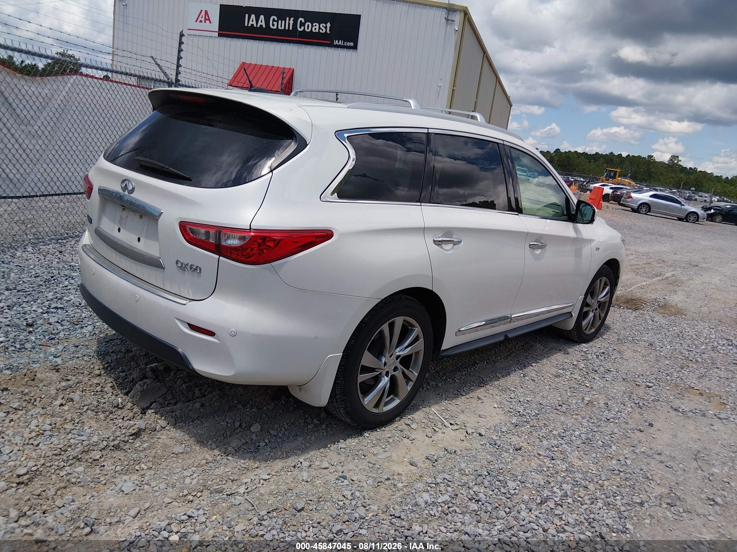2014 Infiniti Qx60   White vin: 5N1AL0MM8EC500823
