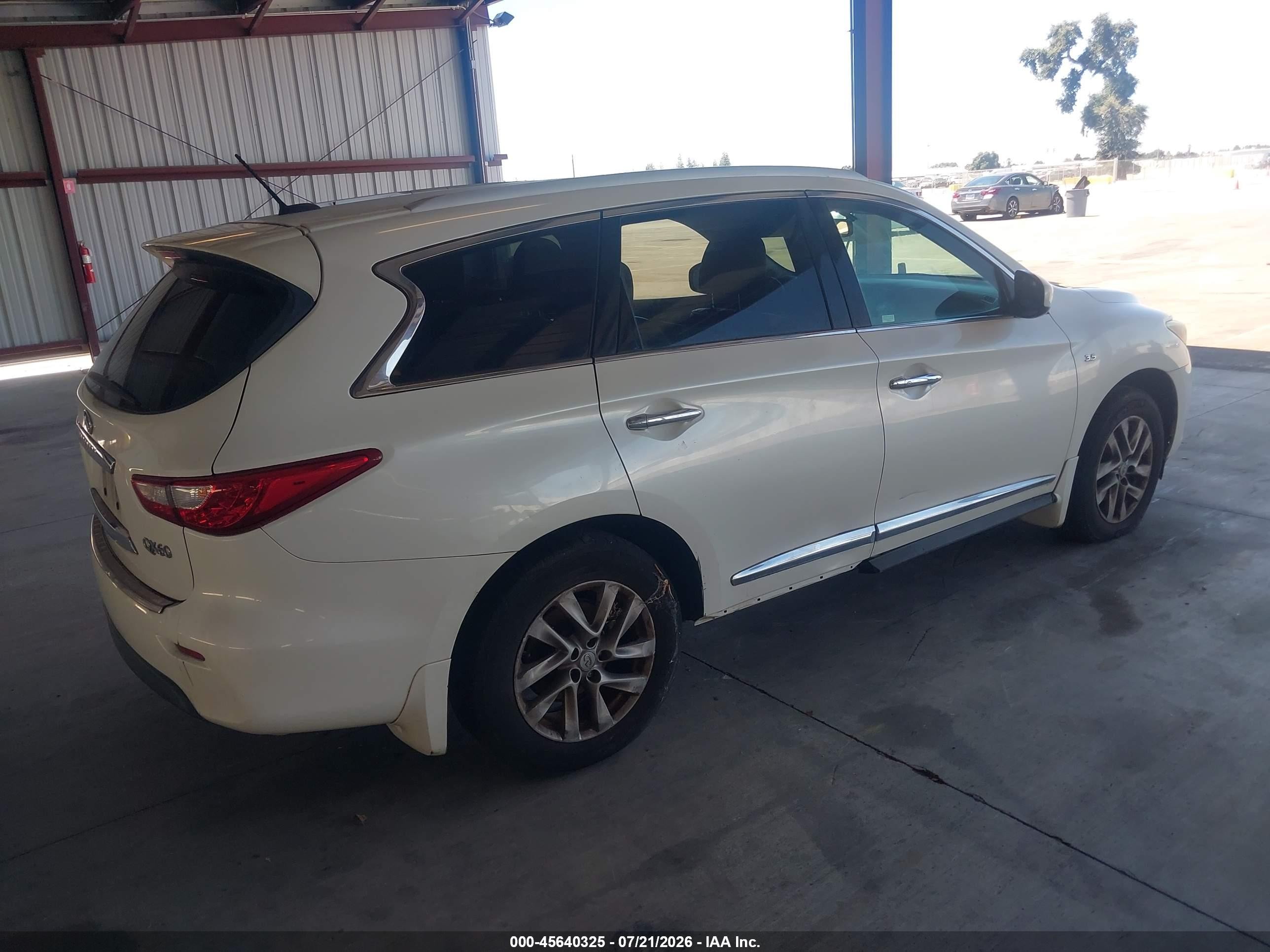 2015 Infiniti Qx60   White vin: 5N1AL0MM8FC524430