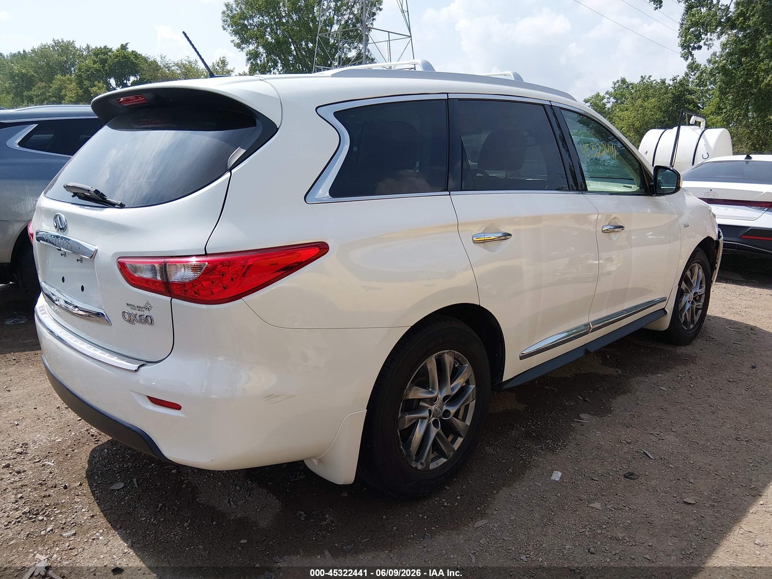 2015 Infiniti Qx60   White vin: 5N1AL0MM8FC549800