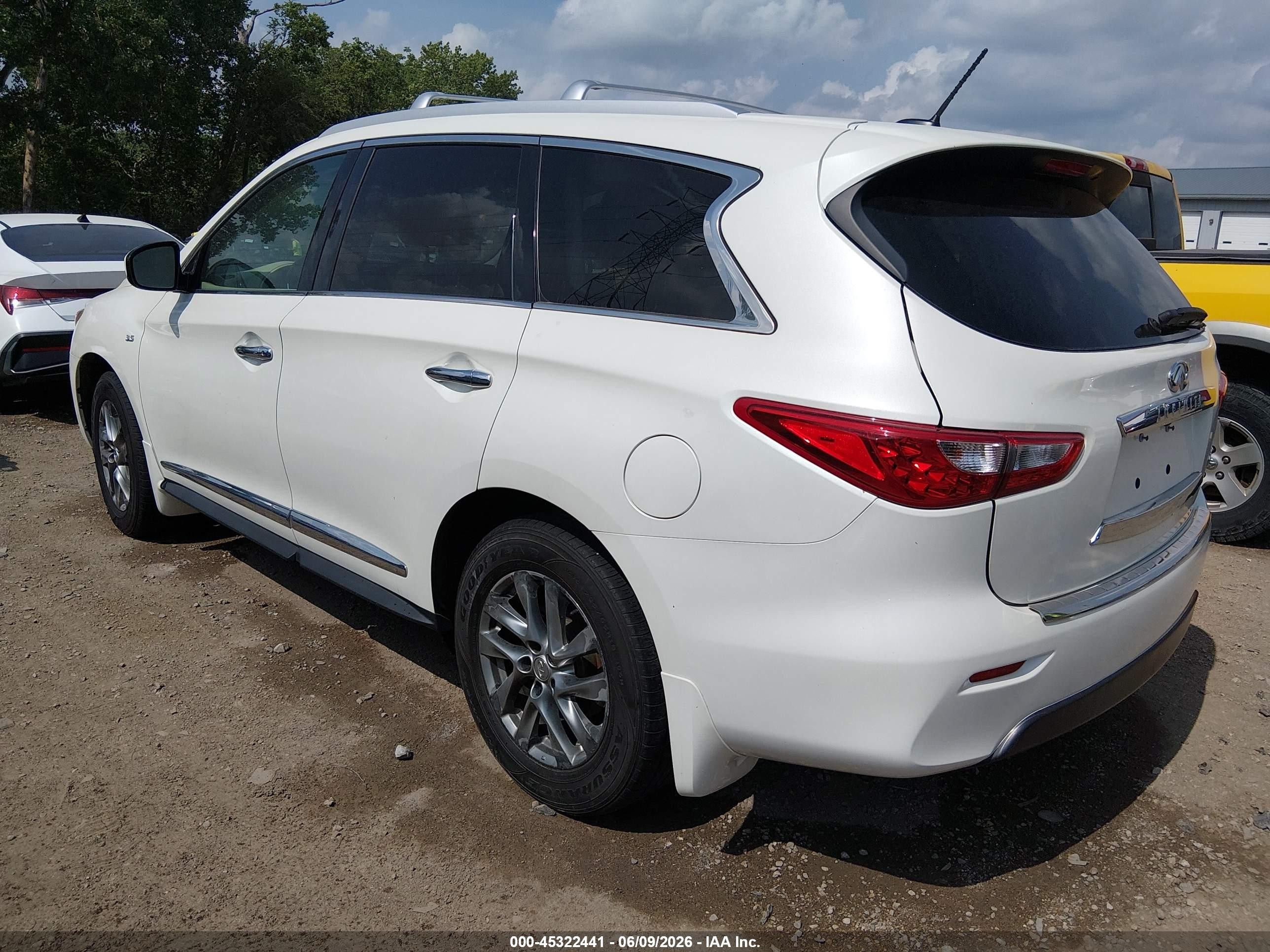 2015 Infiniti Qx60   White vin: 5N1AL0MM8FC549800