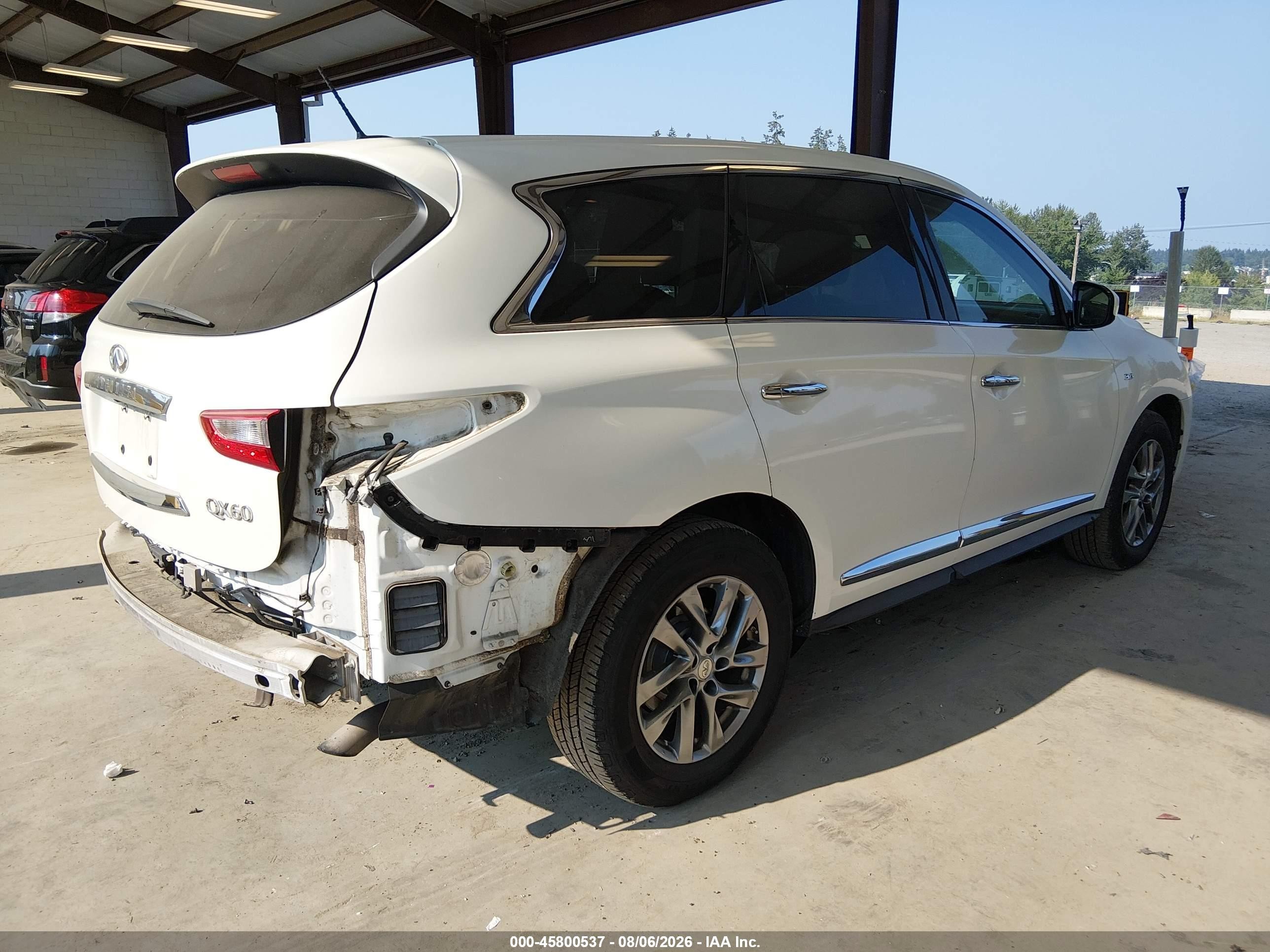 2015 Infiniti Qx60 White vin: 5N1AL0MM8FC557329