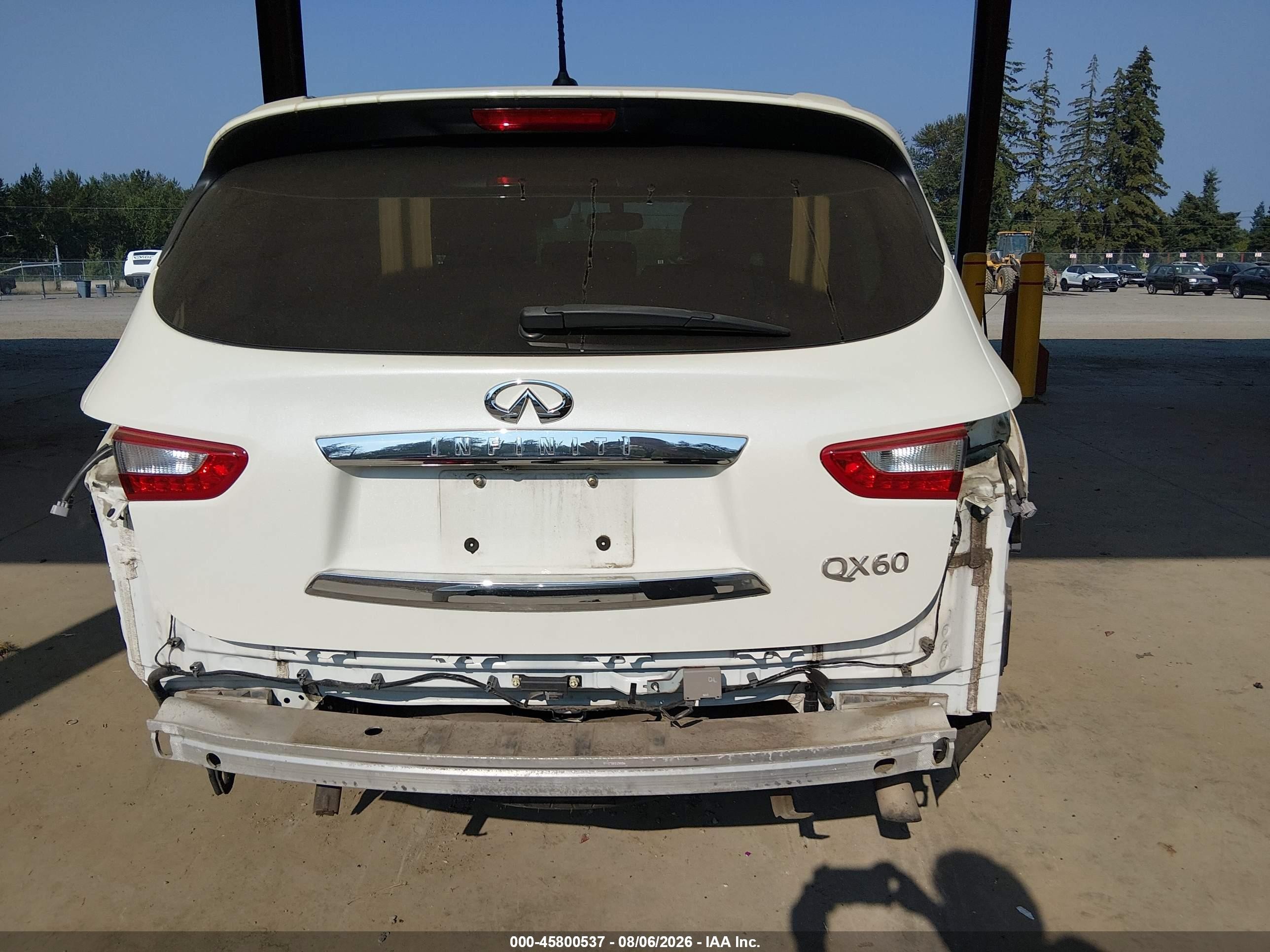 2015 Infiniti Qx60 White vin: 5N1AL0MM8FC557329