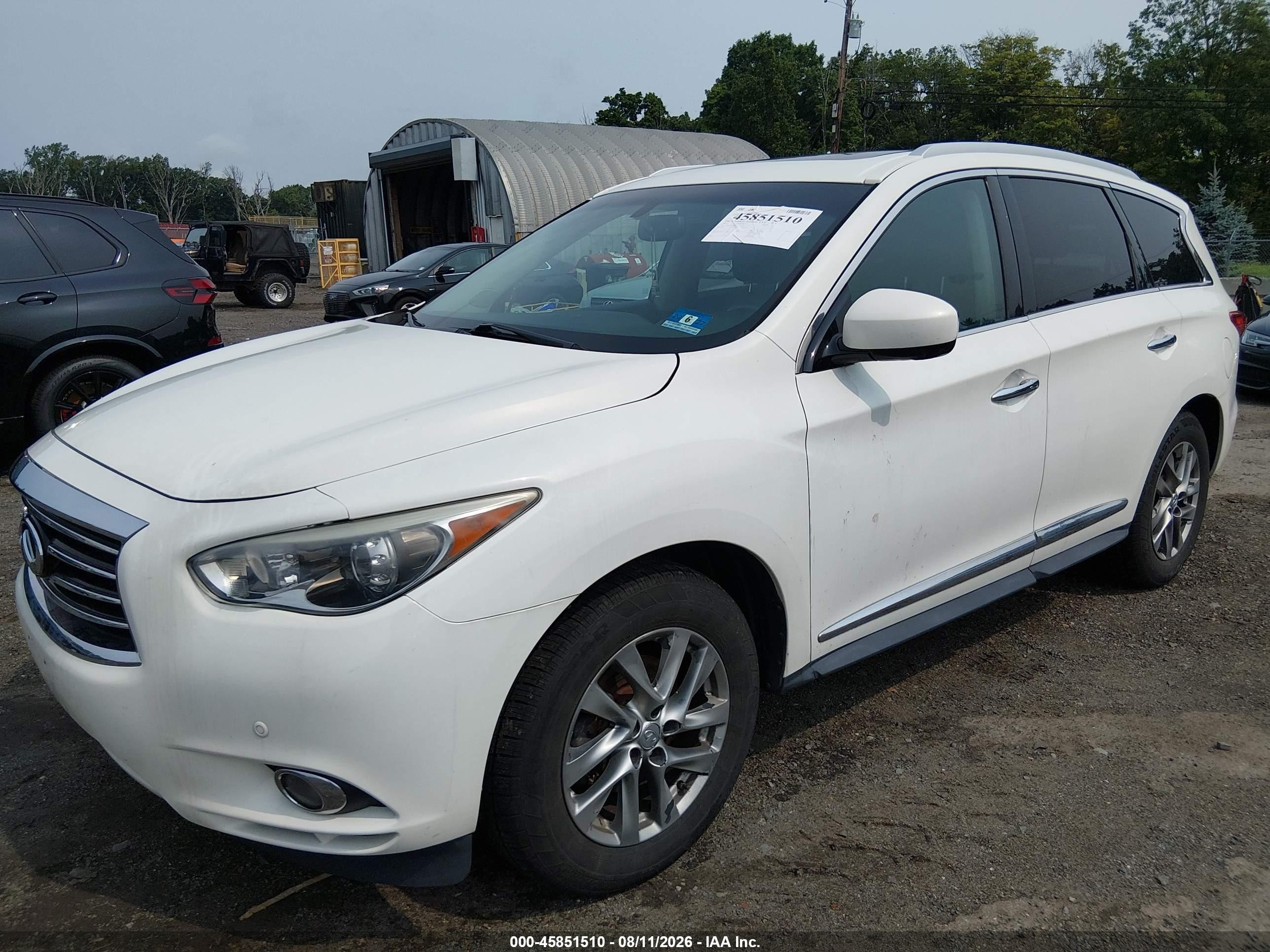 2013 Infiniti Jx35   White vin: 5N1AL0MM9DC311368