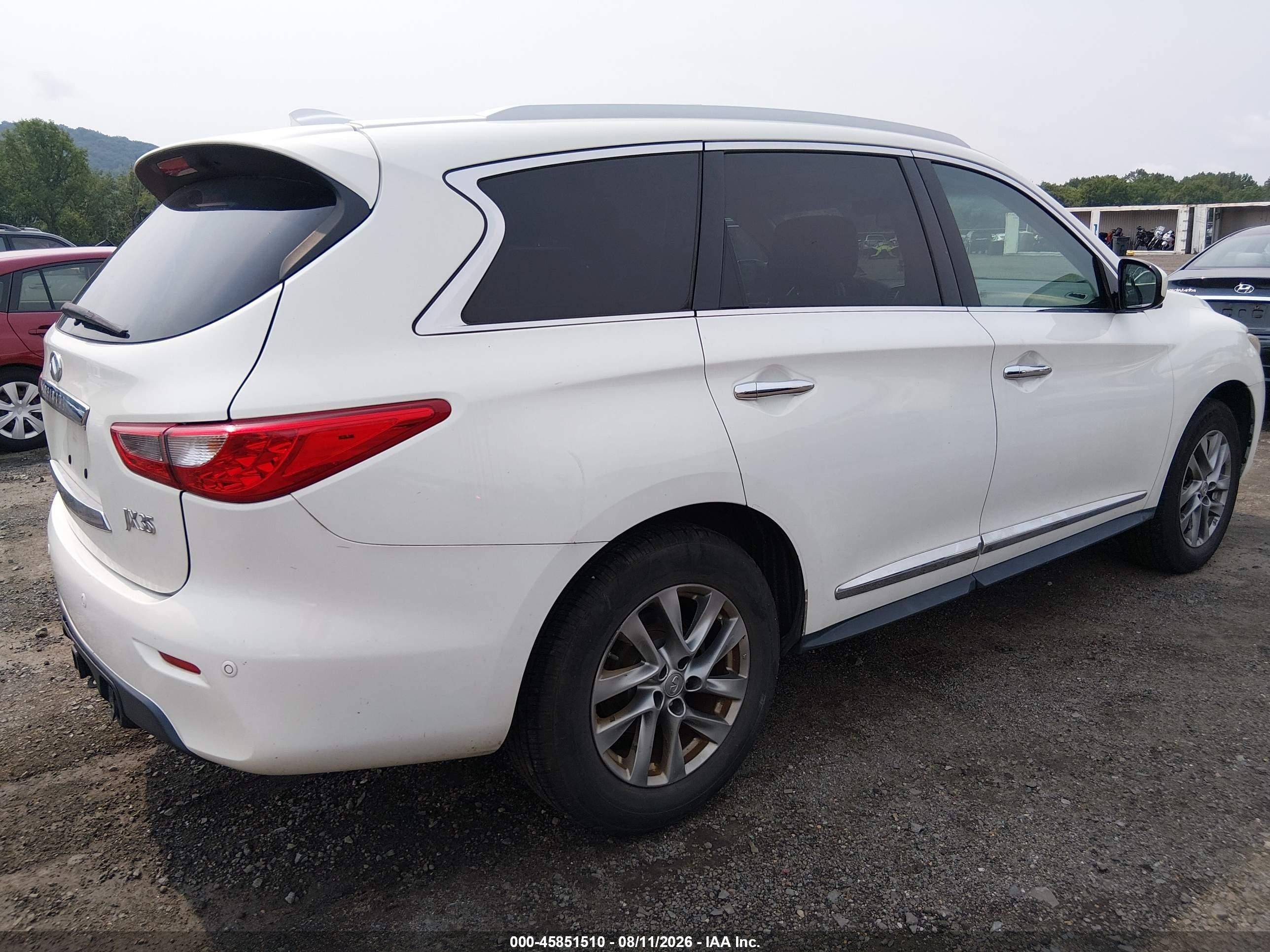 2013 Infiniti Jx35   White vin: 5N1AL0MM9DC311368