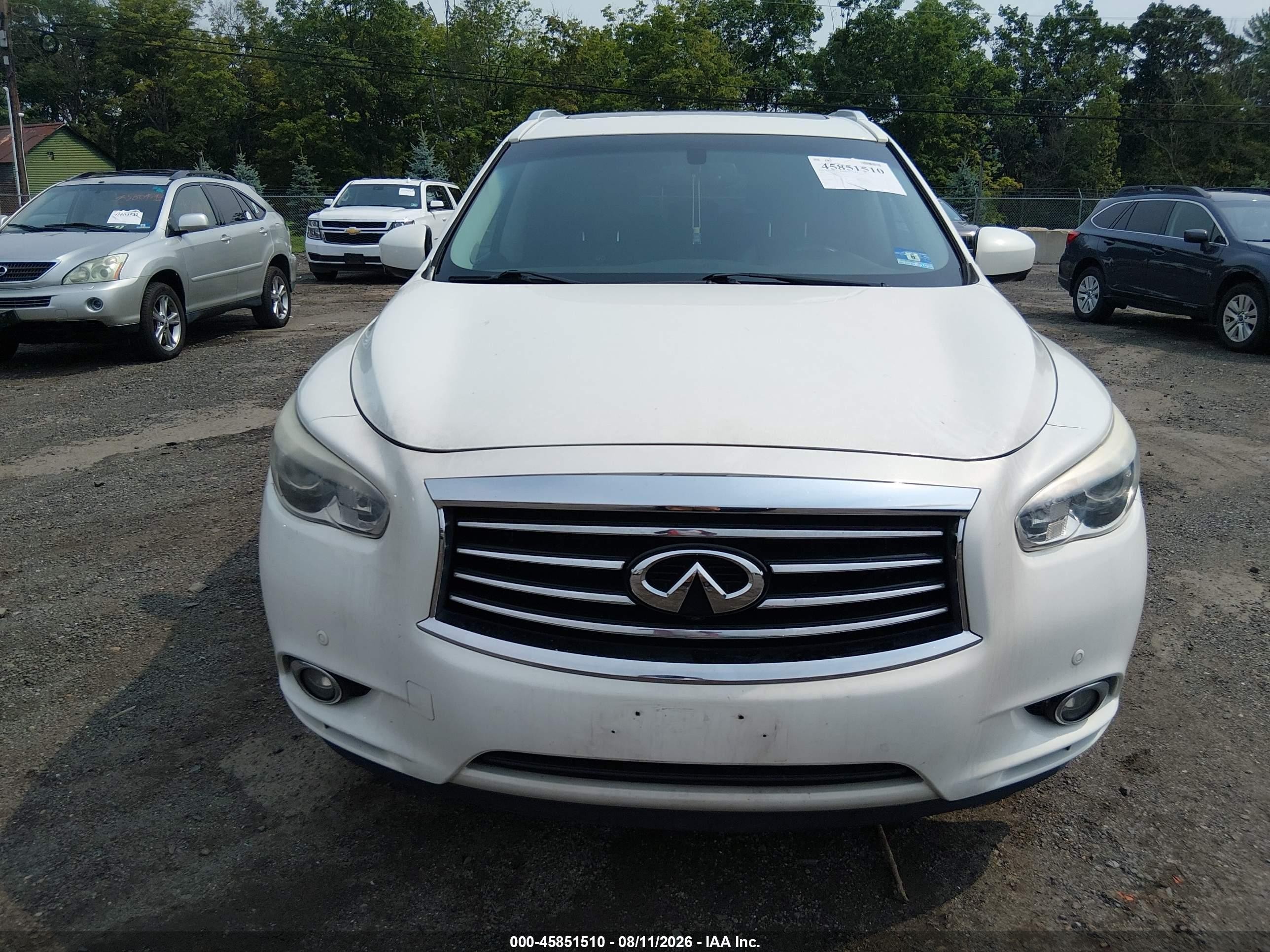 2013 Infiniti Jx35   White vin: 5N1AL0MM9DC311368