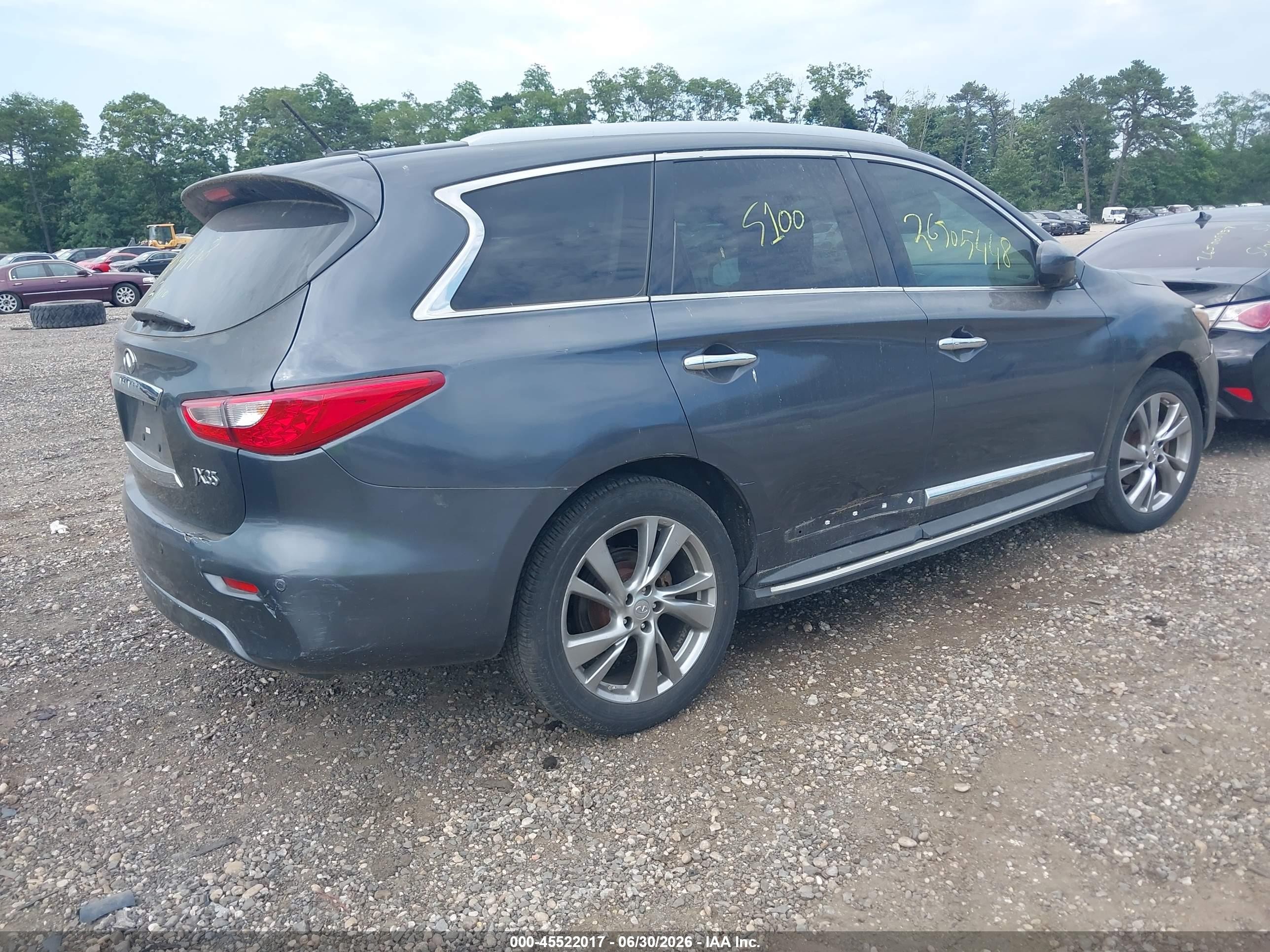 2013 Infiniti Jx35   Gray vin: 5N1AL0MM9DC316456