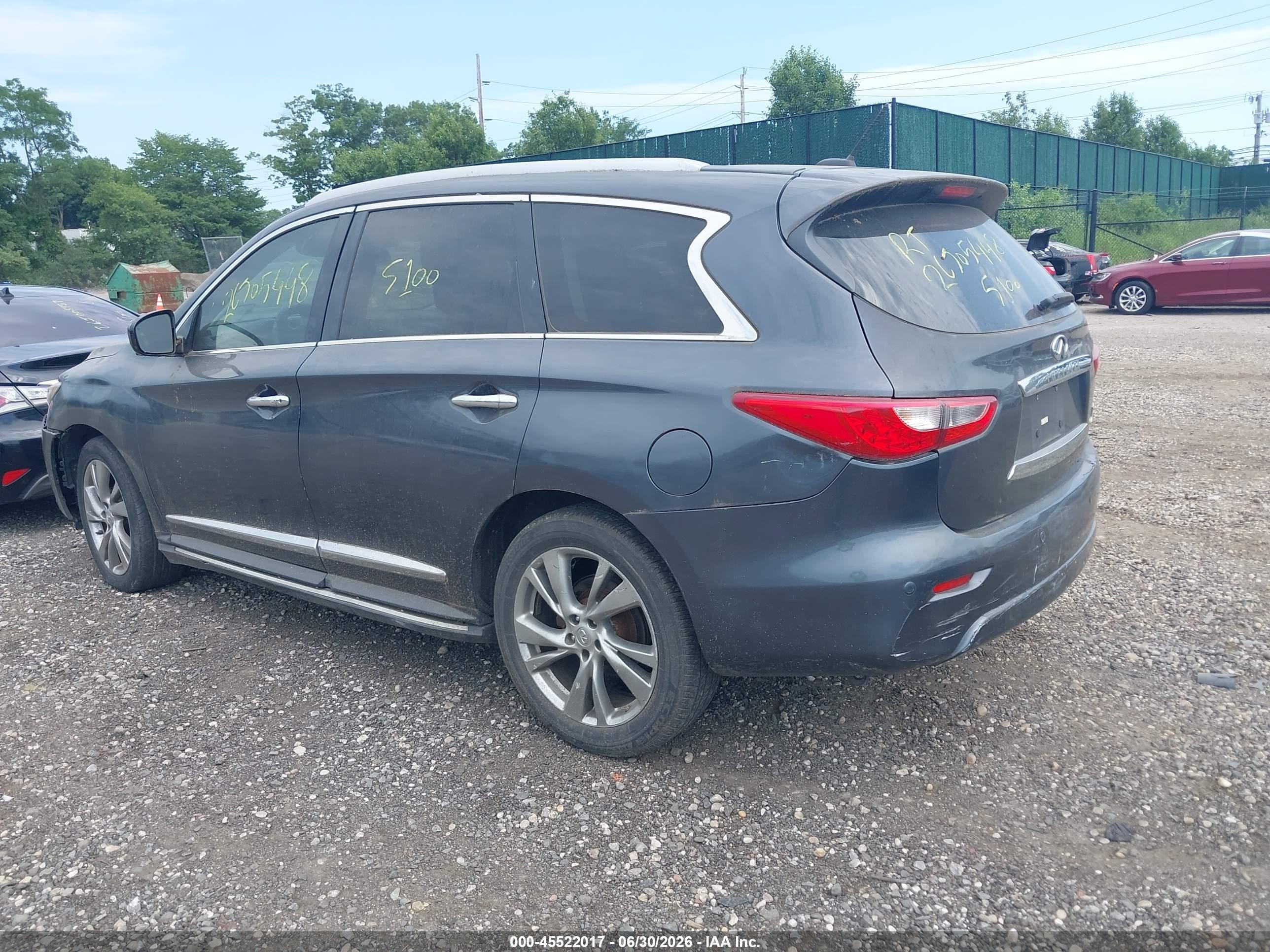 2013 Infiniti Jx35   Gray vin: 5N1AL0MM9DC316456