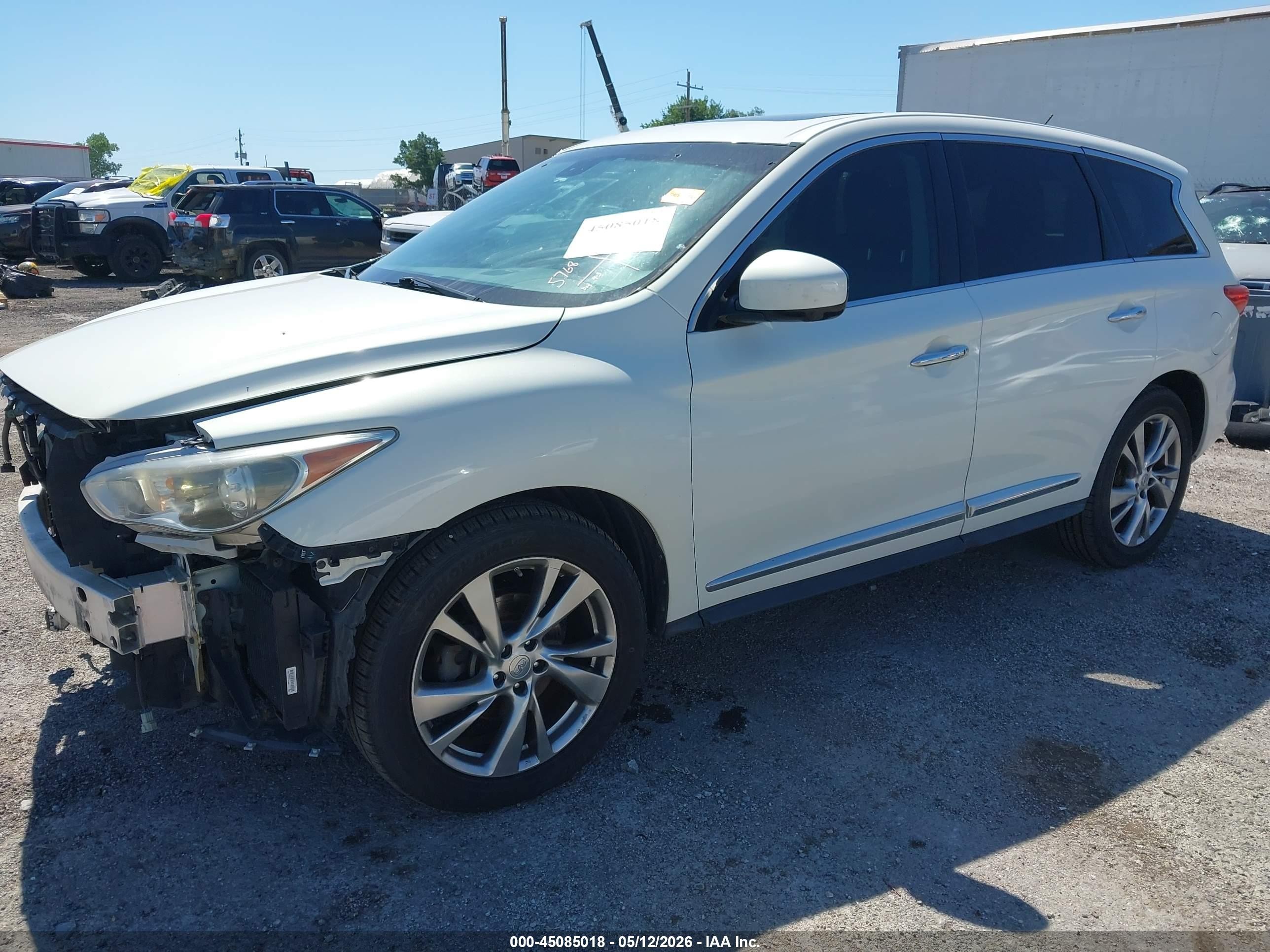 2013 Infiniti Jx35   White vin: 5N1AL0MM9DC321320