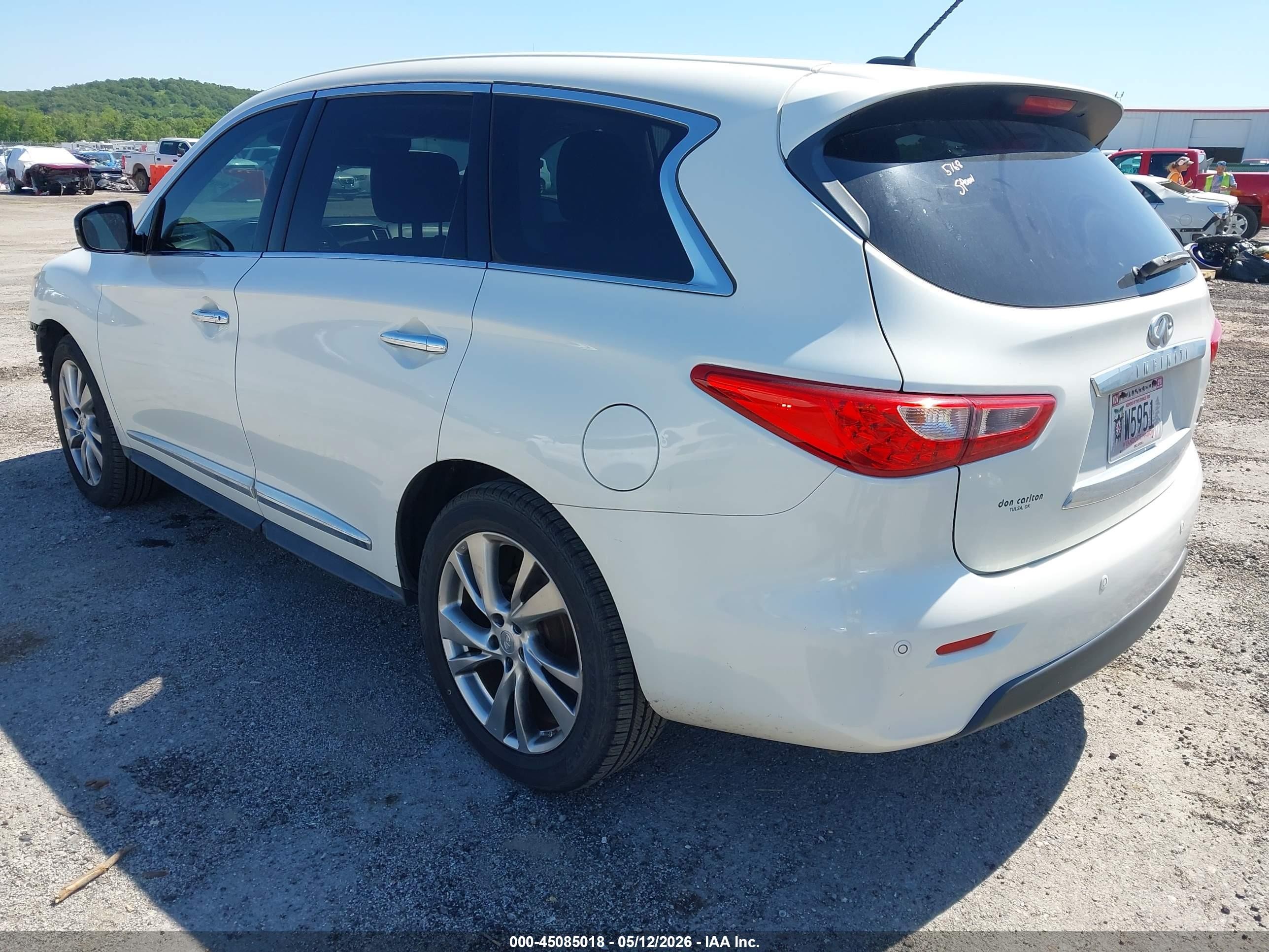 2013 Infiniti Jx35   White vin: 5N1AL0MM9DC321320