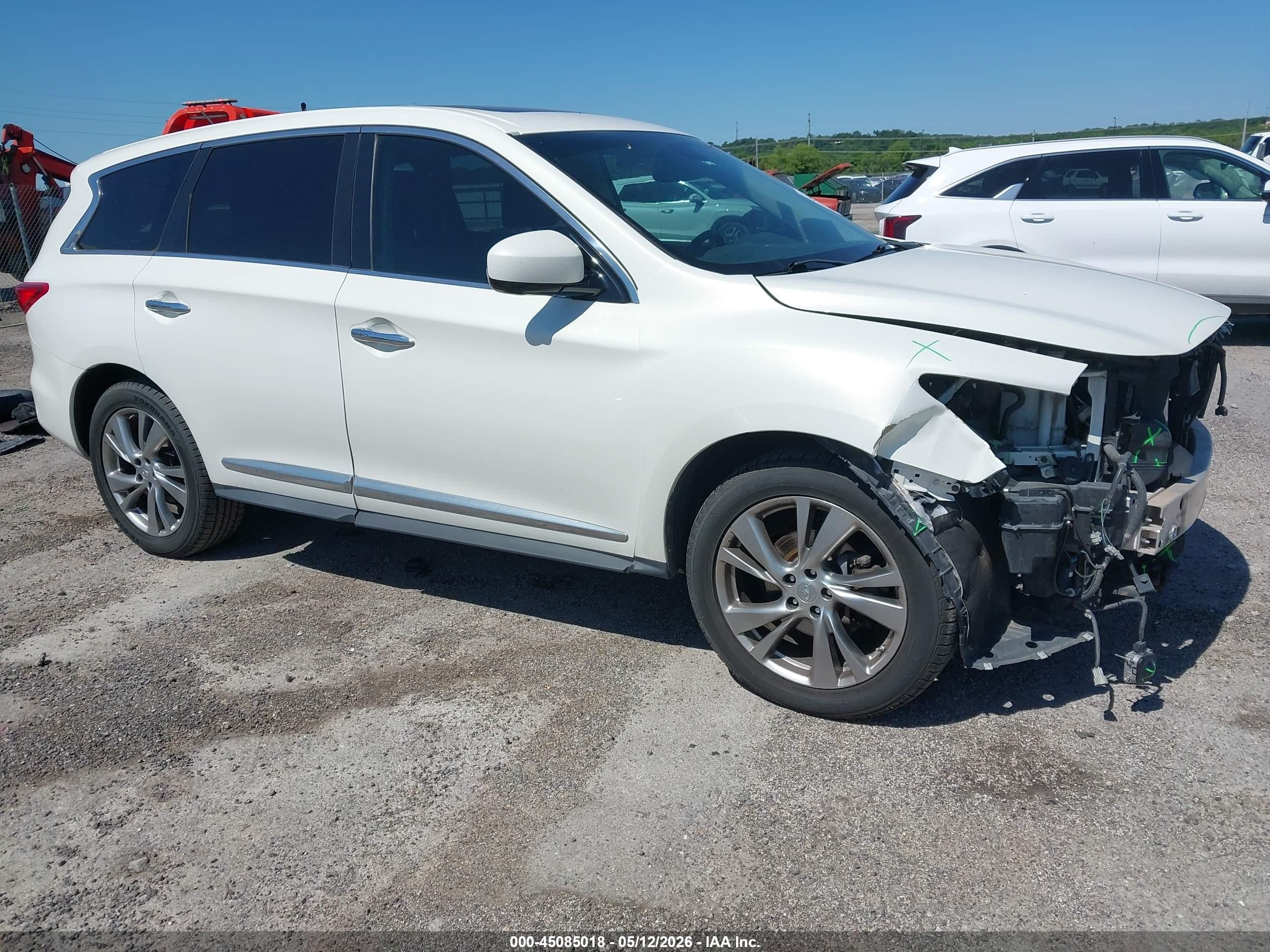 2013 Infiniti Jx35   White vin: 5N1AL0MM9DC321320