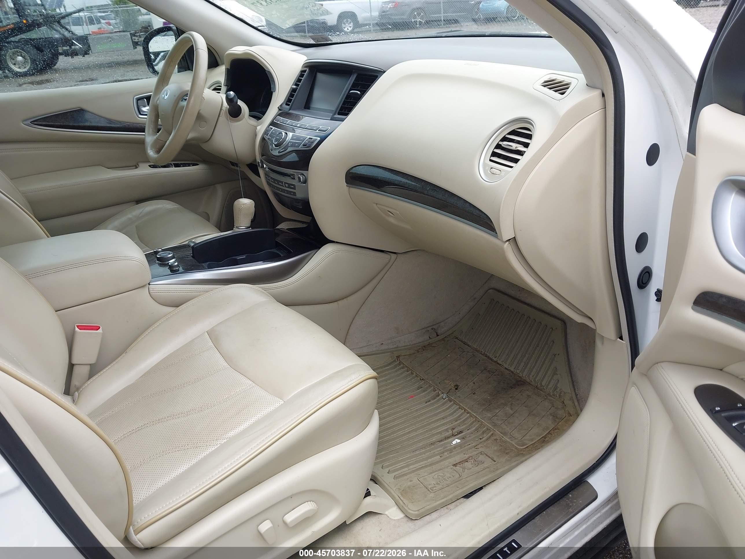 2013 Infiniti Jx35   White vin: 5N1AL0MM9DC352261