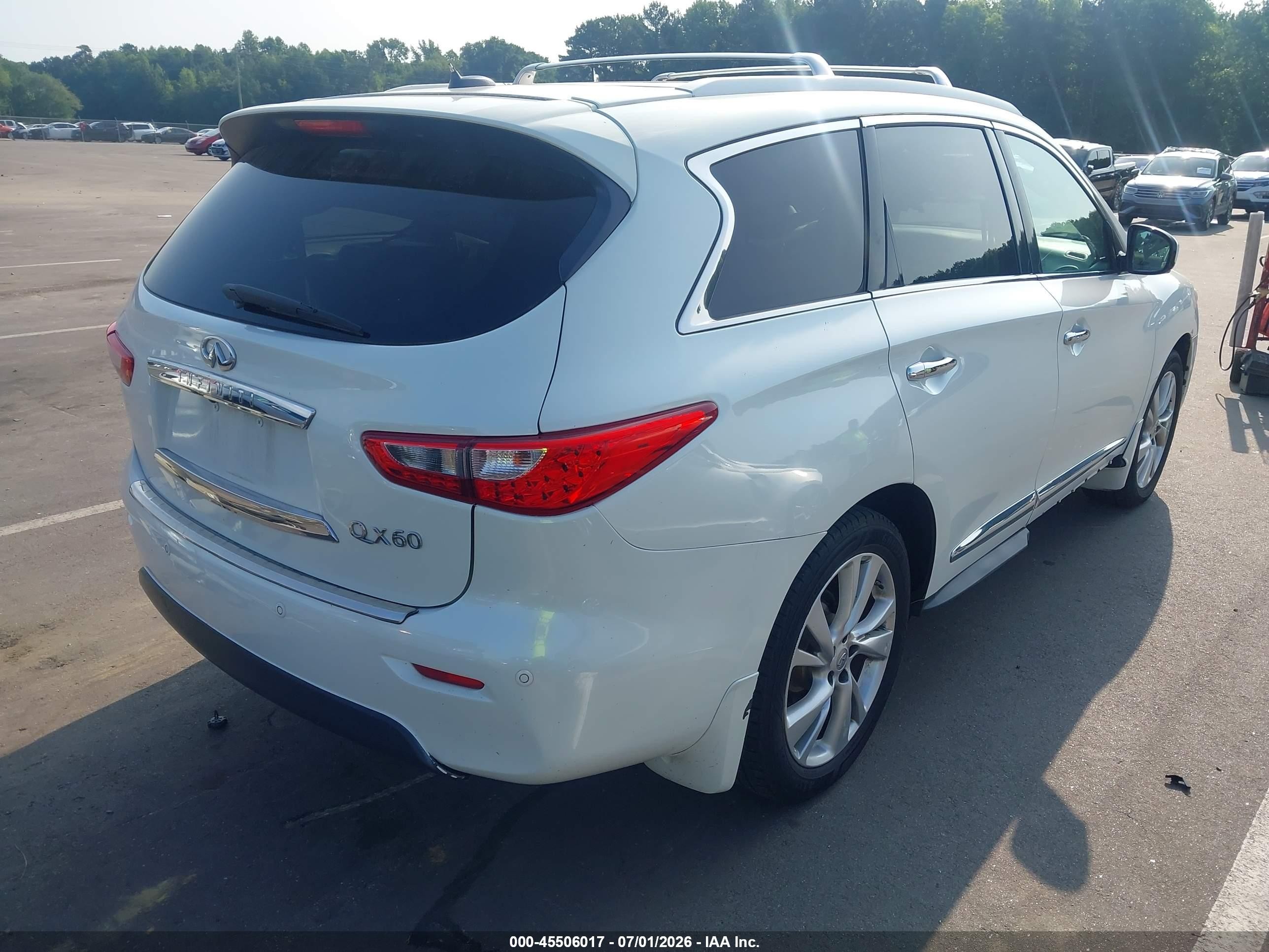 2014 Infiniti Qx60   White vin: 5N1AL0MM9EC502564