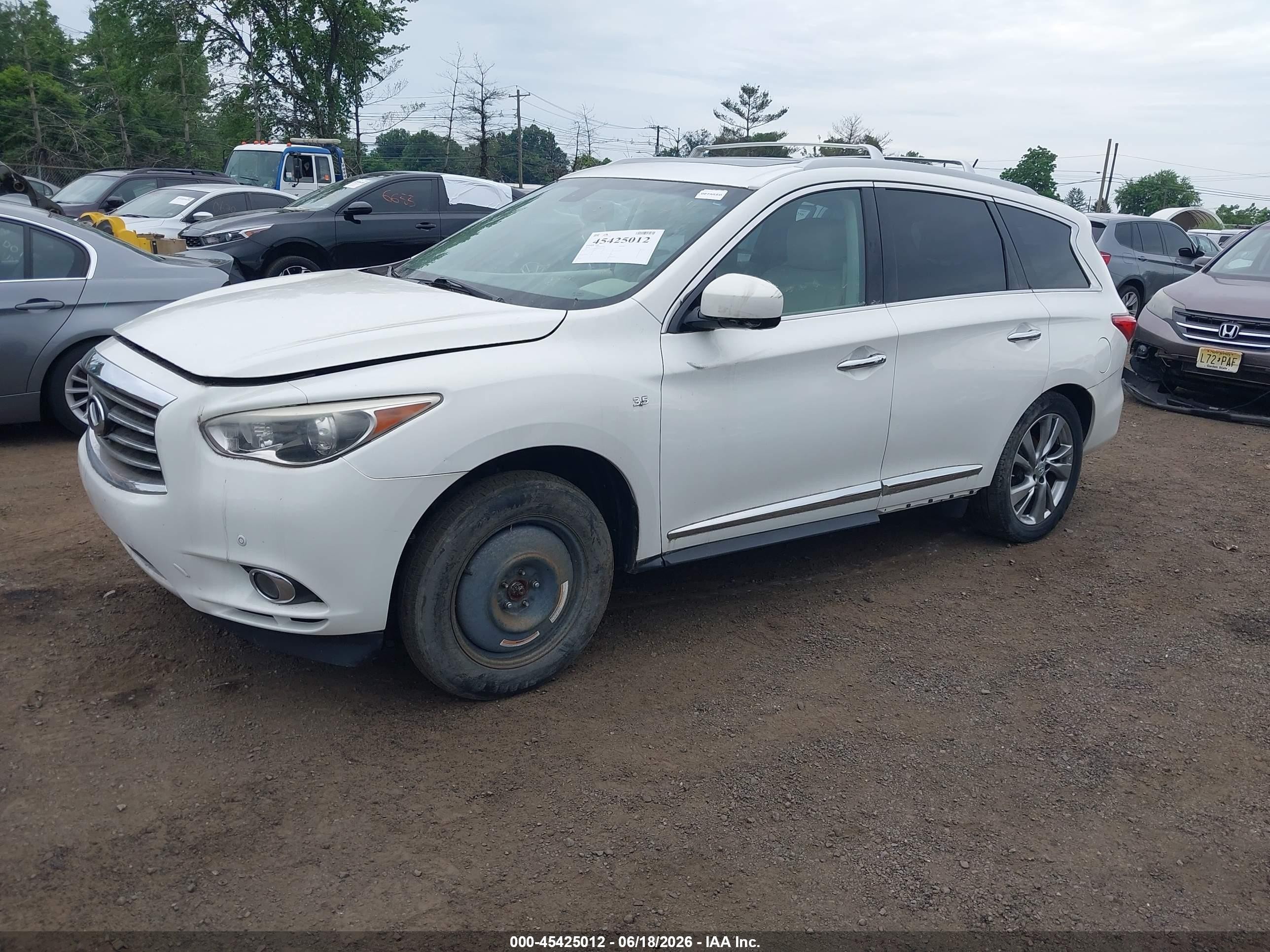 2014 Infiniti Qx60   White vin: 5N1AL0MM9EC531918