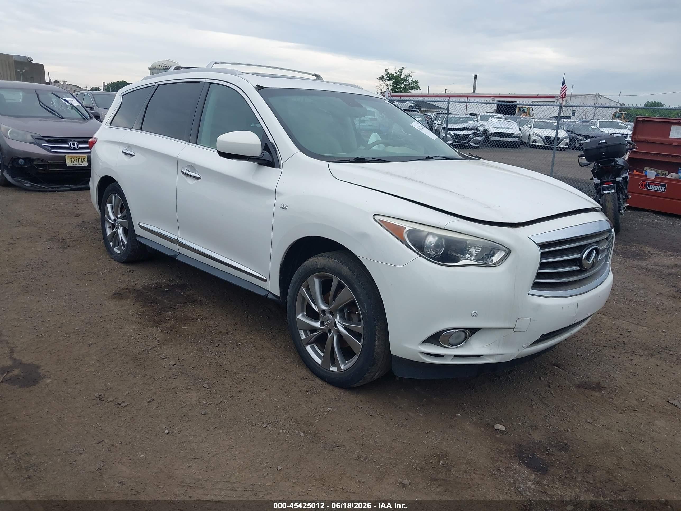 2014 Infiniti Qx60 White vin: 5N1AL0MM9EC531918