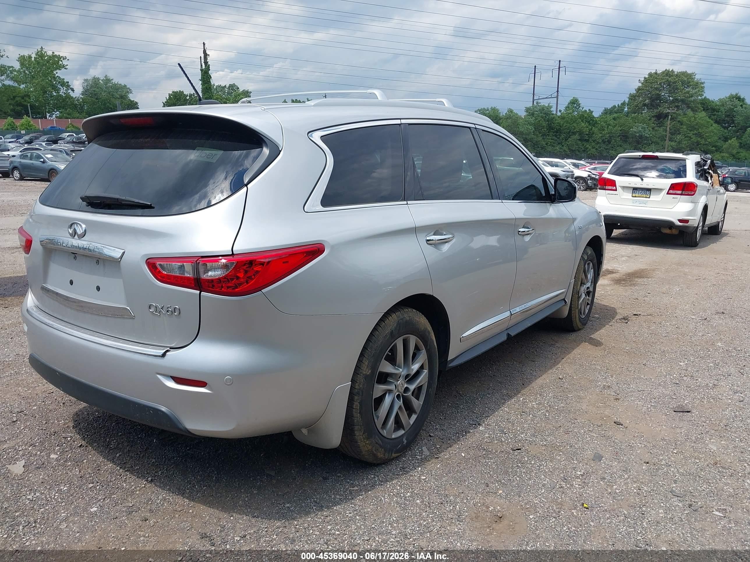 2014 Infiniti Qx60   Silver vin: 5N1AL0MM9EC543745