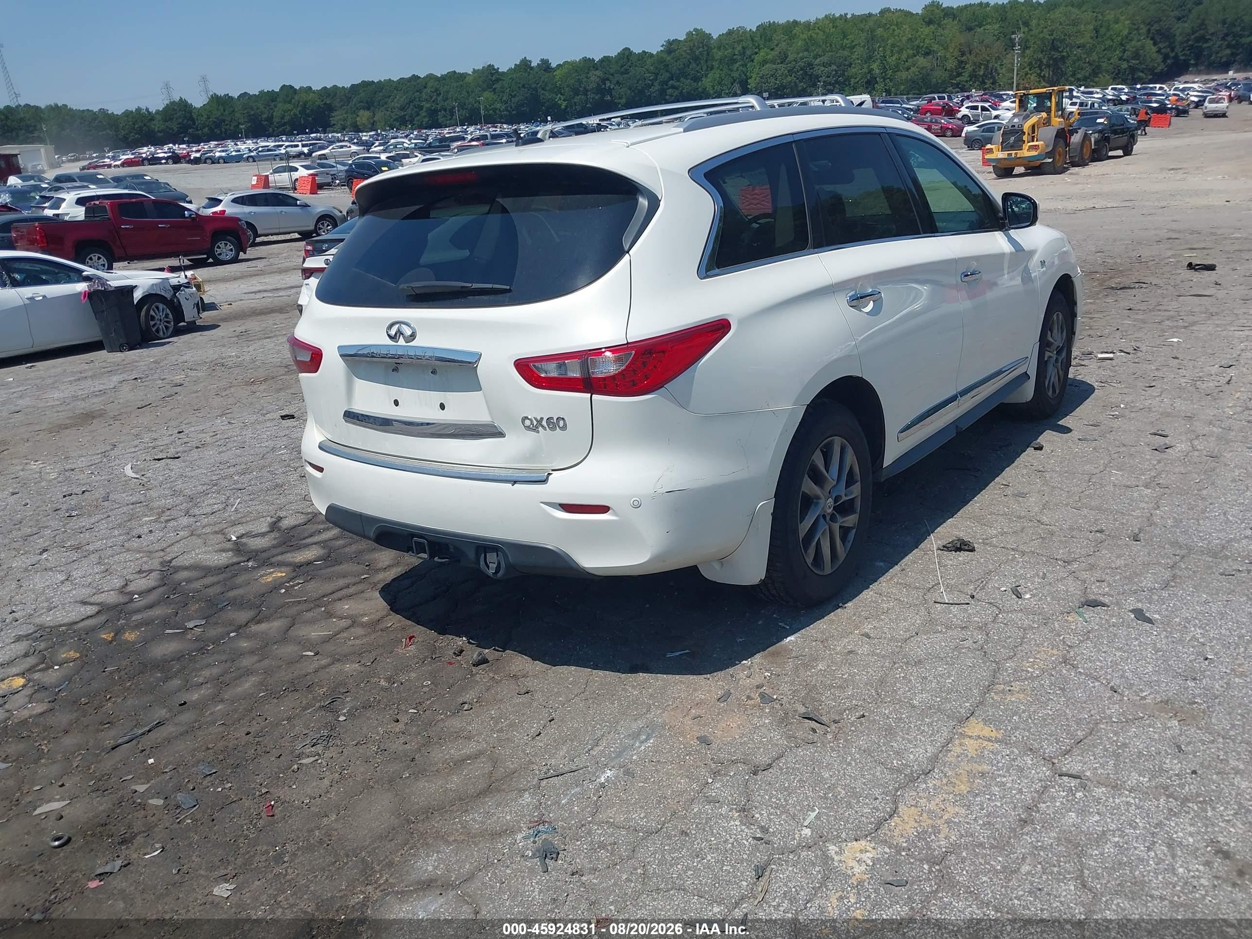 2014 Infiniti Qx60 White vin: 5N1AL0MM9EC545981