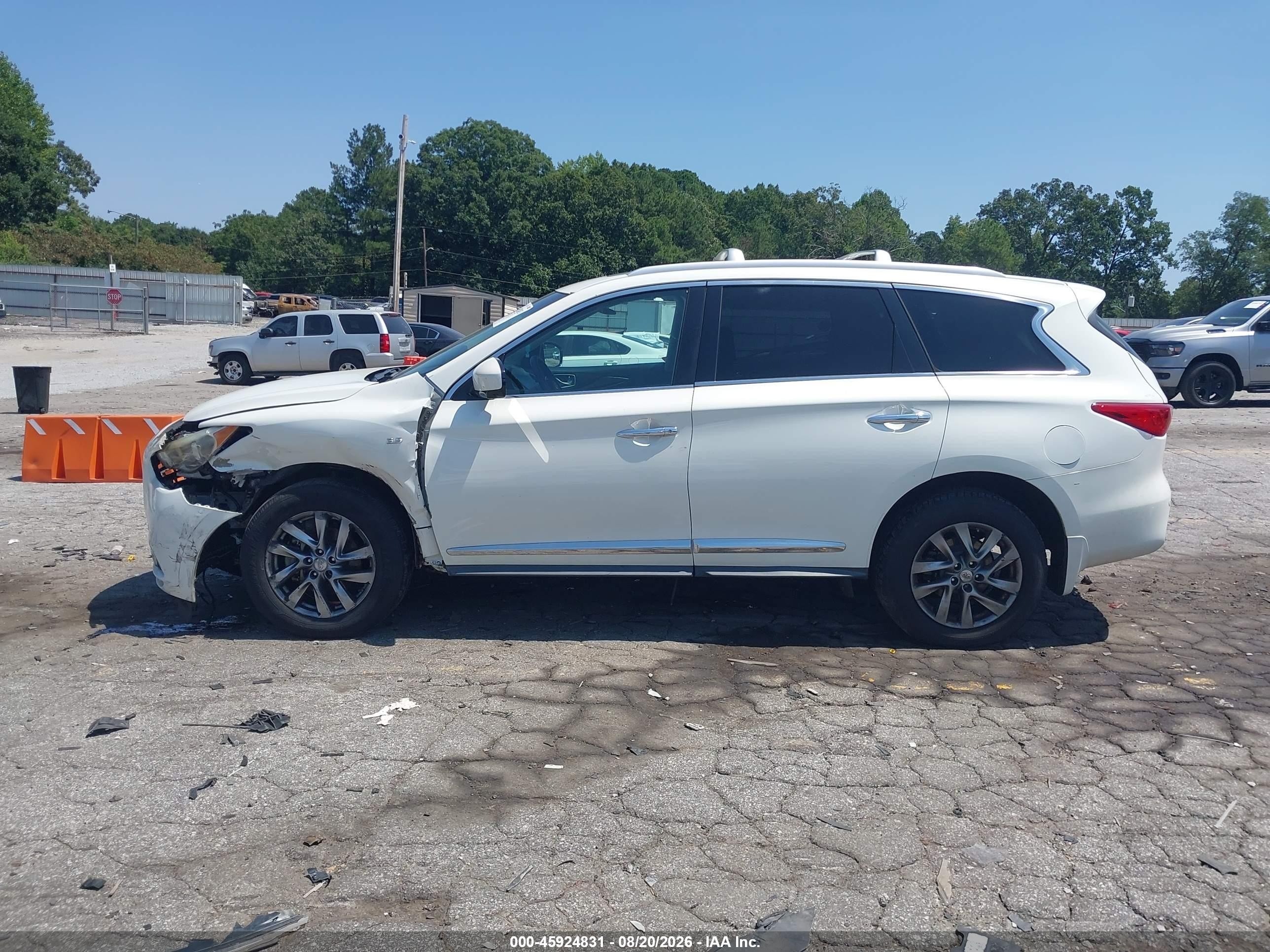 2014 Infiniti Qx60 White vin: 5N1AL0MM9EC545981