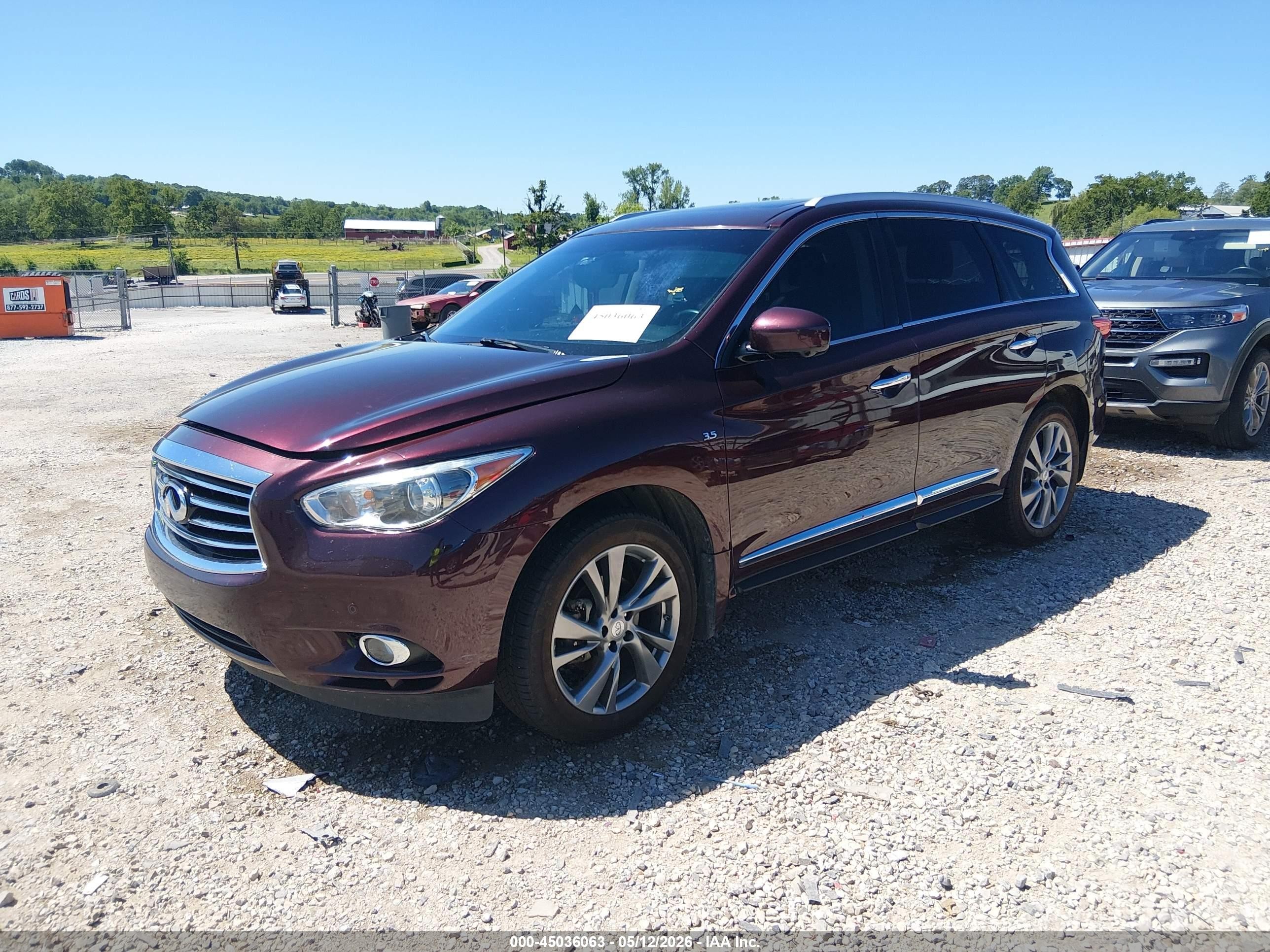 2014 Infiniti Qx60 Burgundy vin: 5N1AL0MM9EC547844