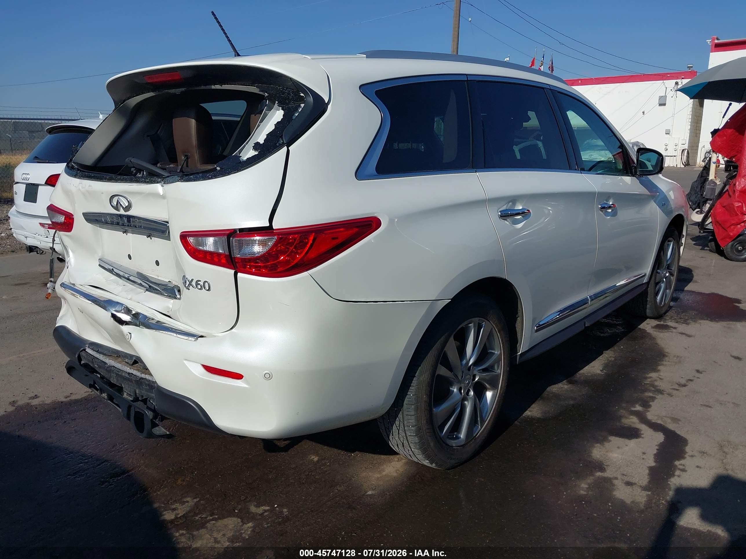 2015 Infiniti Qx60 White vin: 5N1AL0MM9FC535372