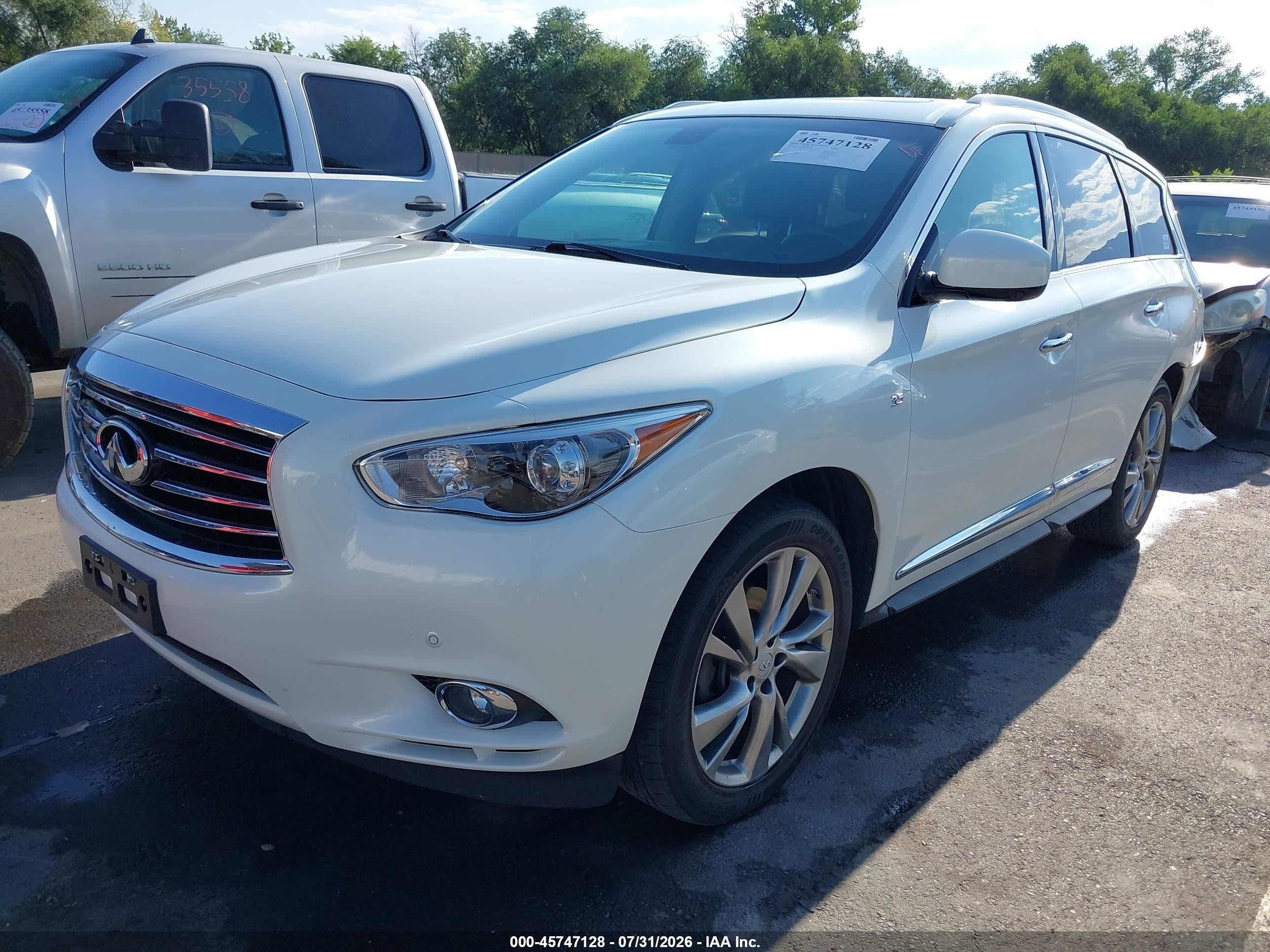 2015 Infiniti Qx60 White vin: 5N1AL0MM9FC535372