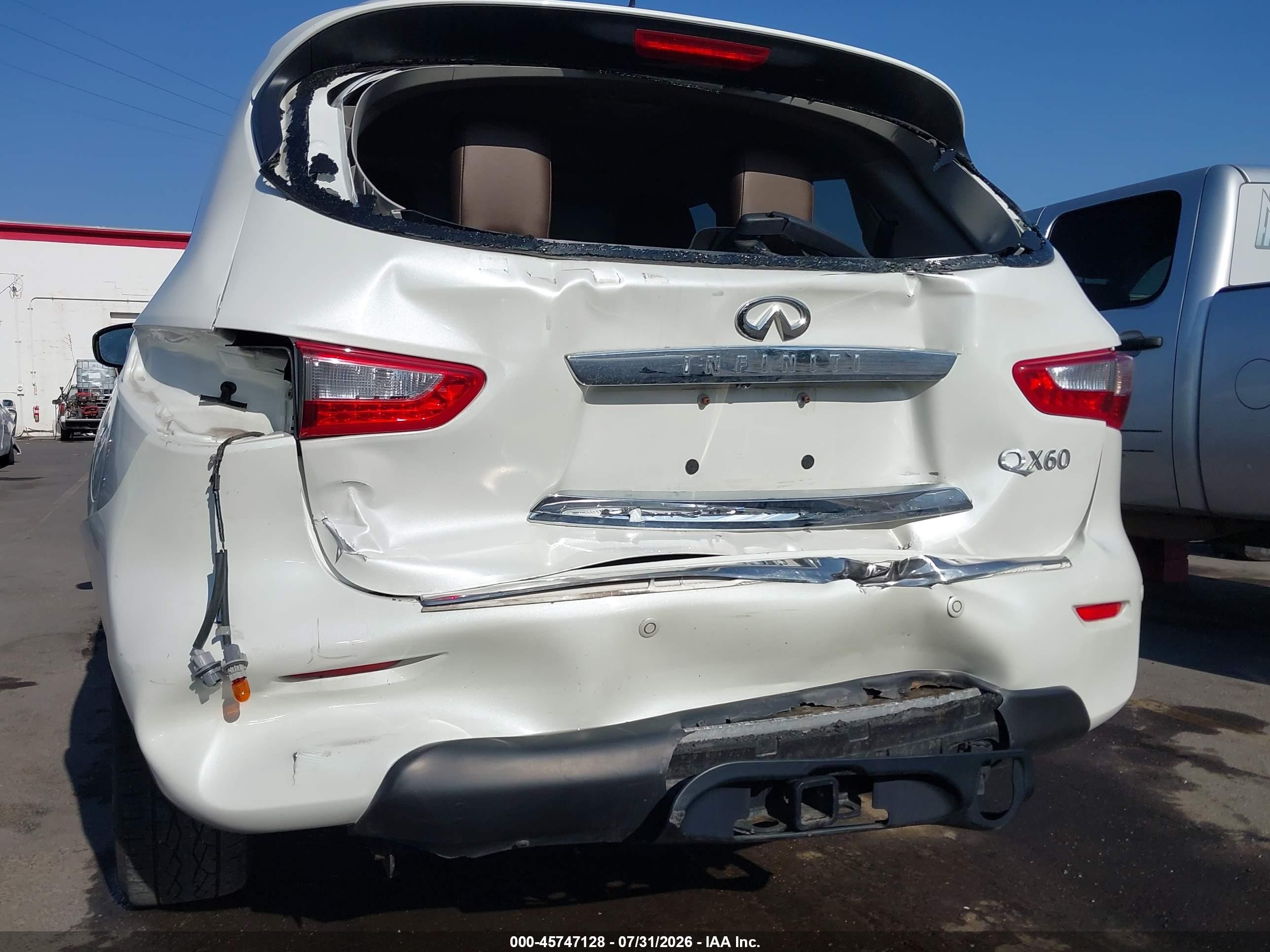 2015 Infiniti Qx60 White vin: 5N1AL0MM9FC535372