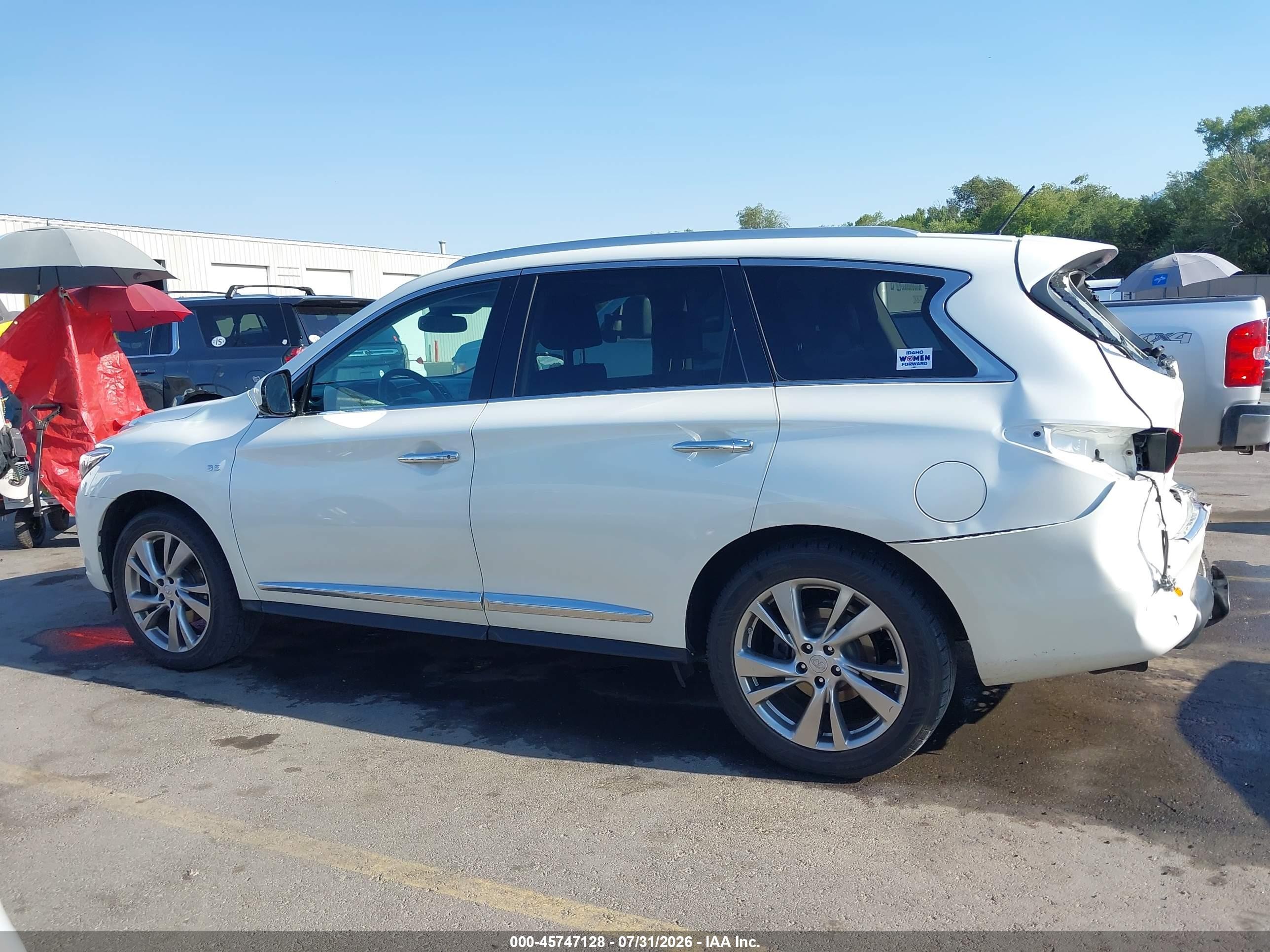 2015 Infiniti Qx60 White vin: 5N1AL0MM9FC535372