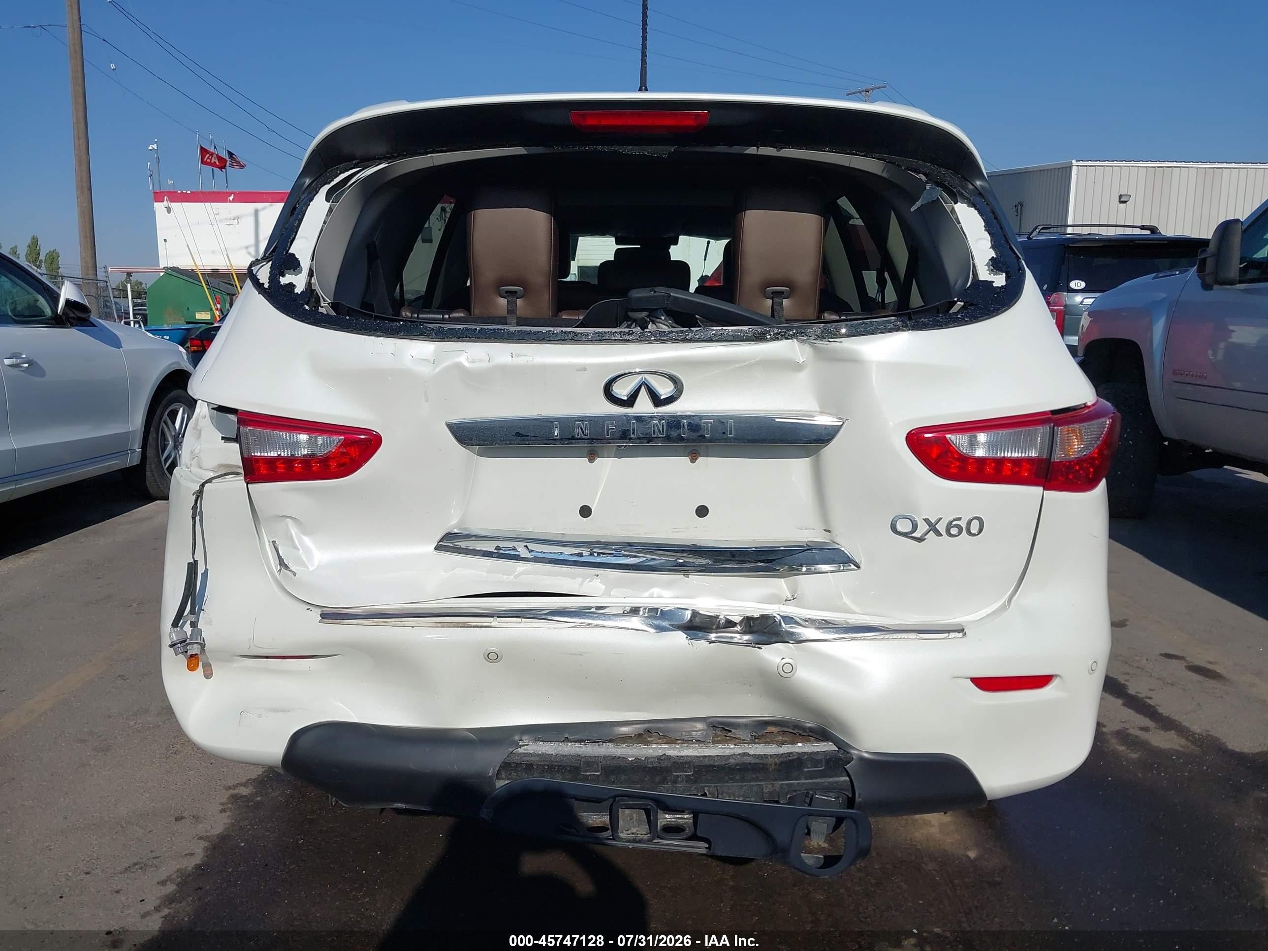 2015 Infiniti Qx60 White vin: 5N1AL0MM9FC535372