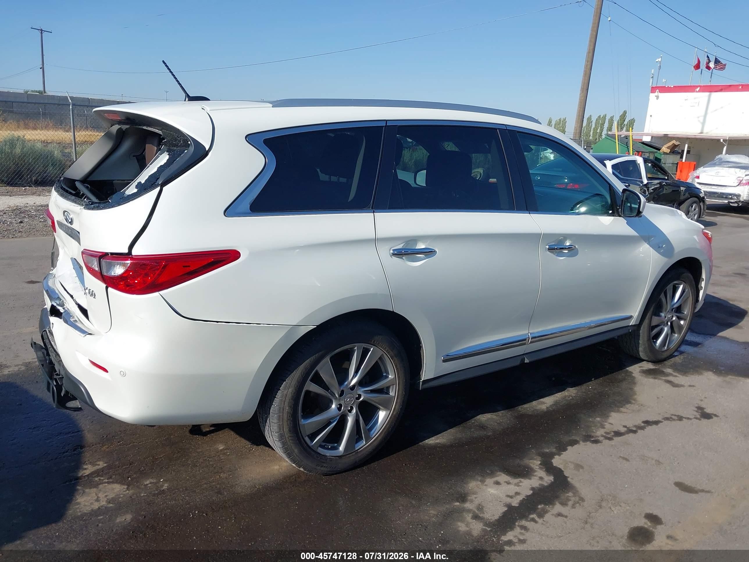 2015 Infiniti Qx60 White vin: 5N1AL0MM9FC535372