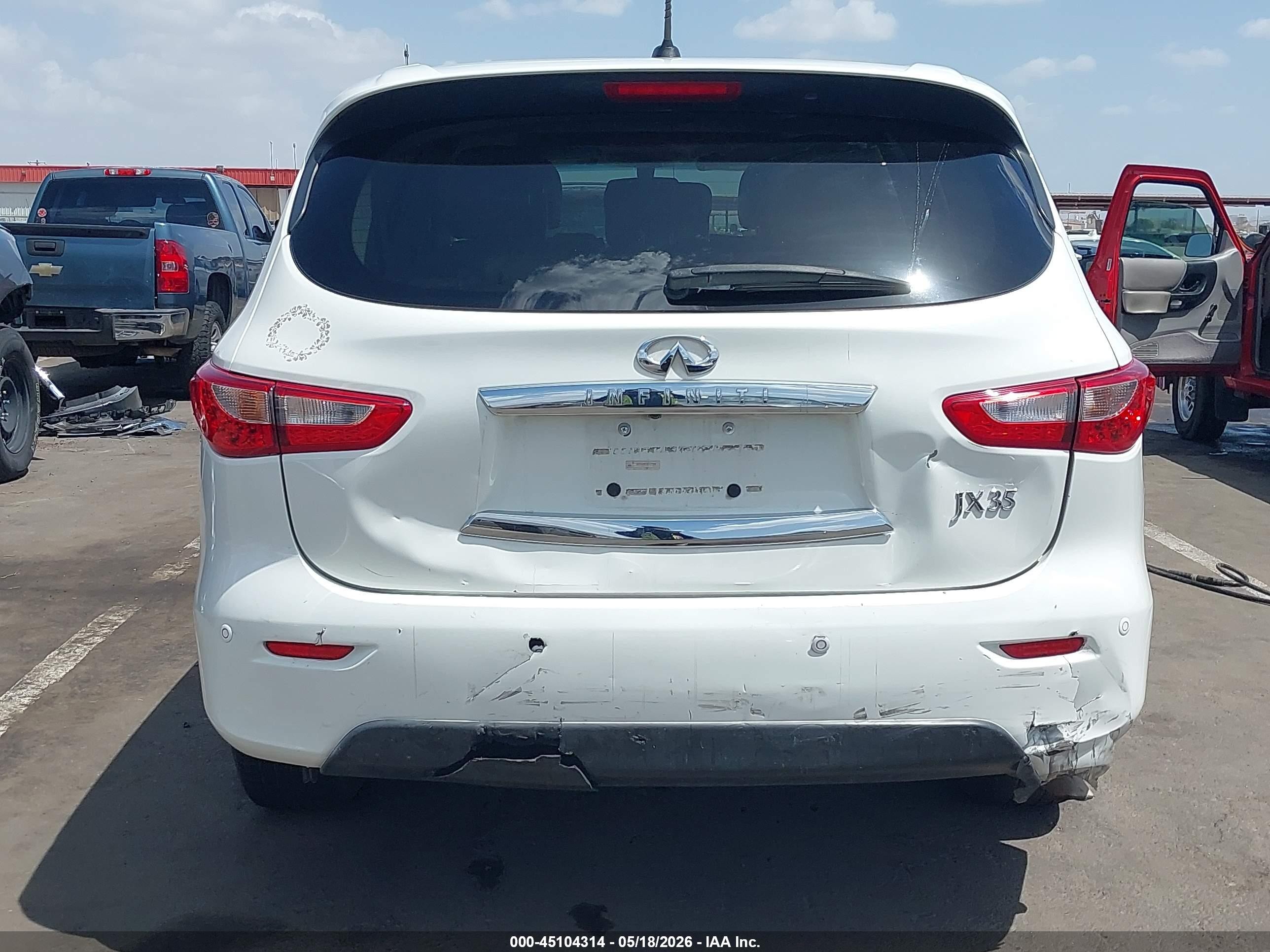 2013 Infiniti Jx35   White vin: 5N1AL0MMXDC327028