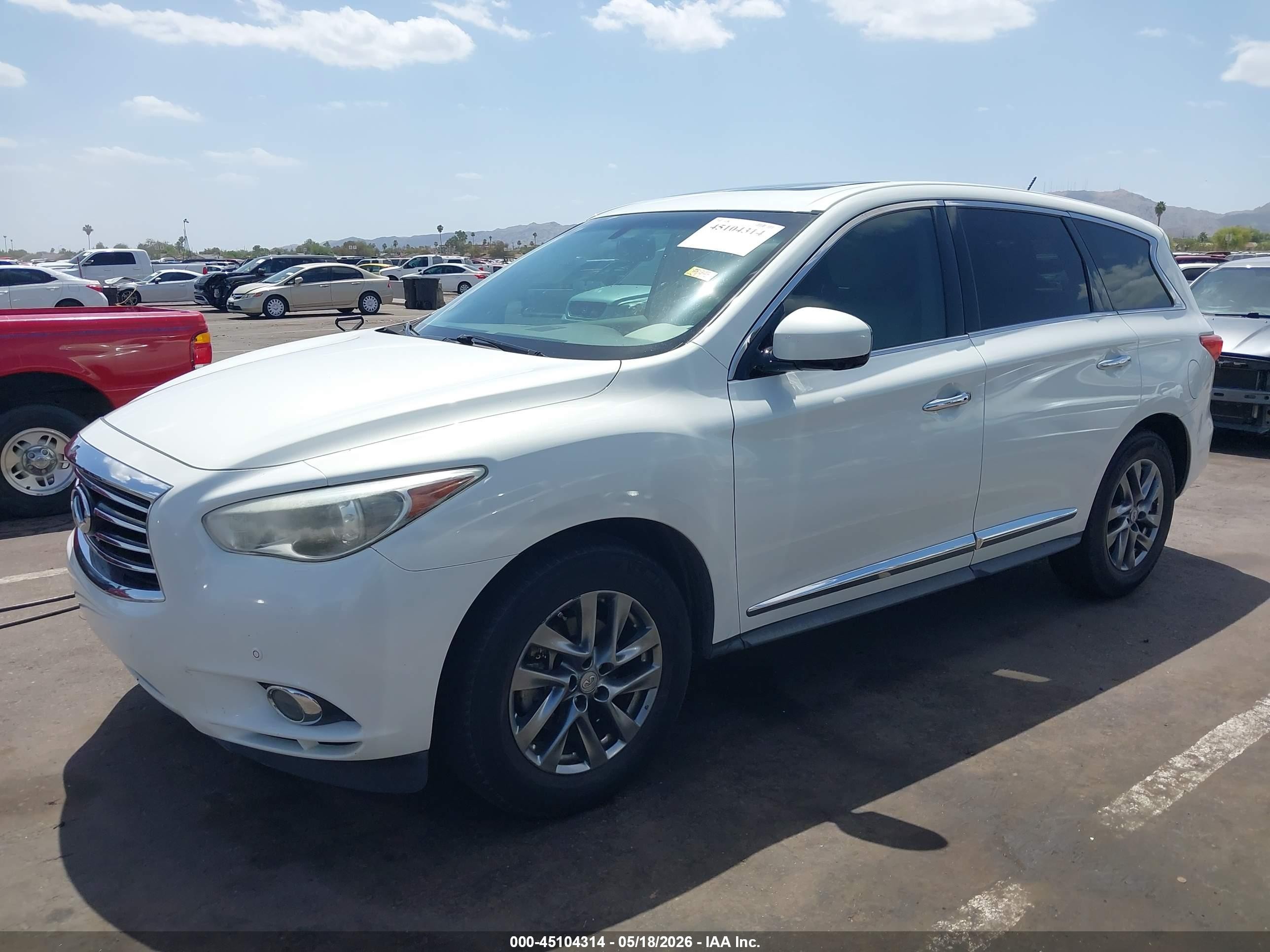 2013 Infiniti Jx35   White vin: 5N1AL0MMXDC327028