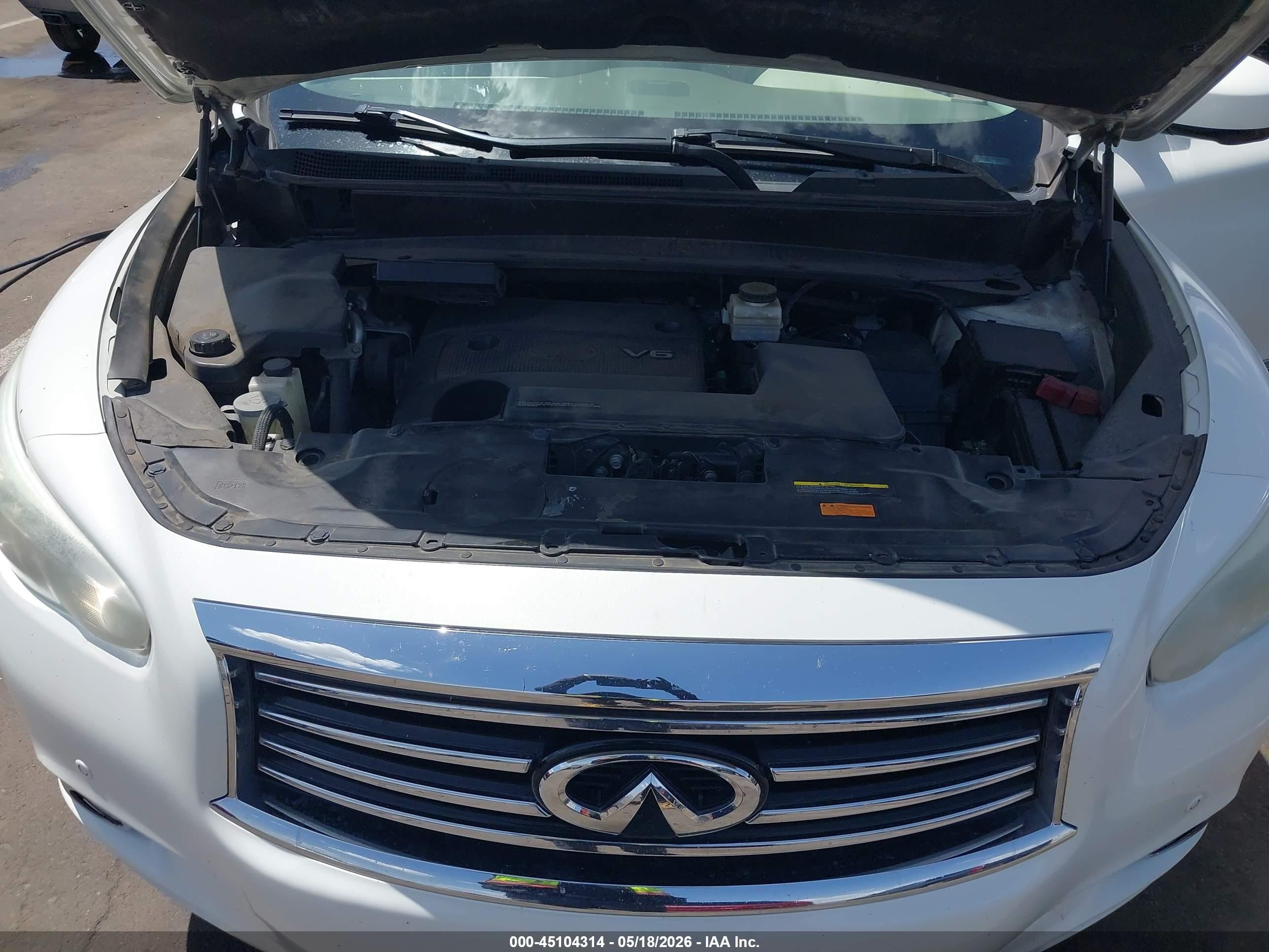 2013 Infiniti Jx35   White vin: 5N1AL0MMXDC327028