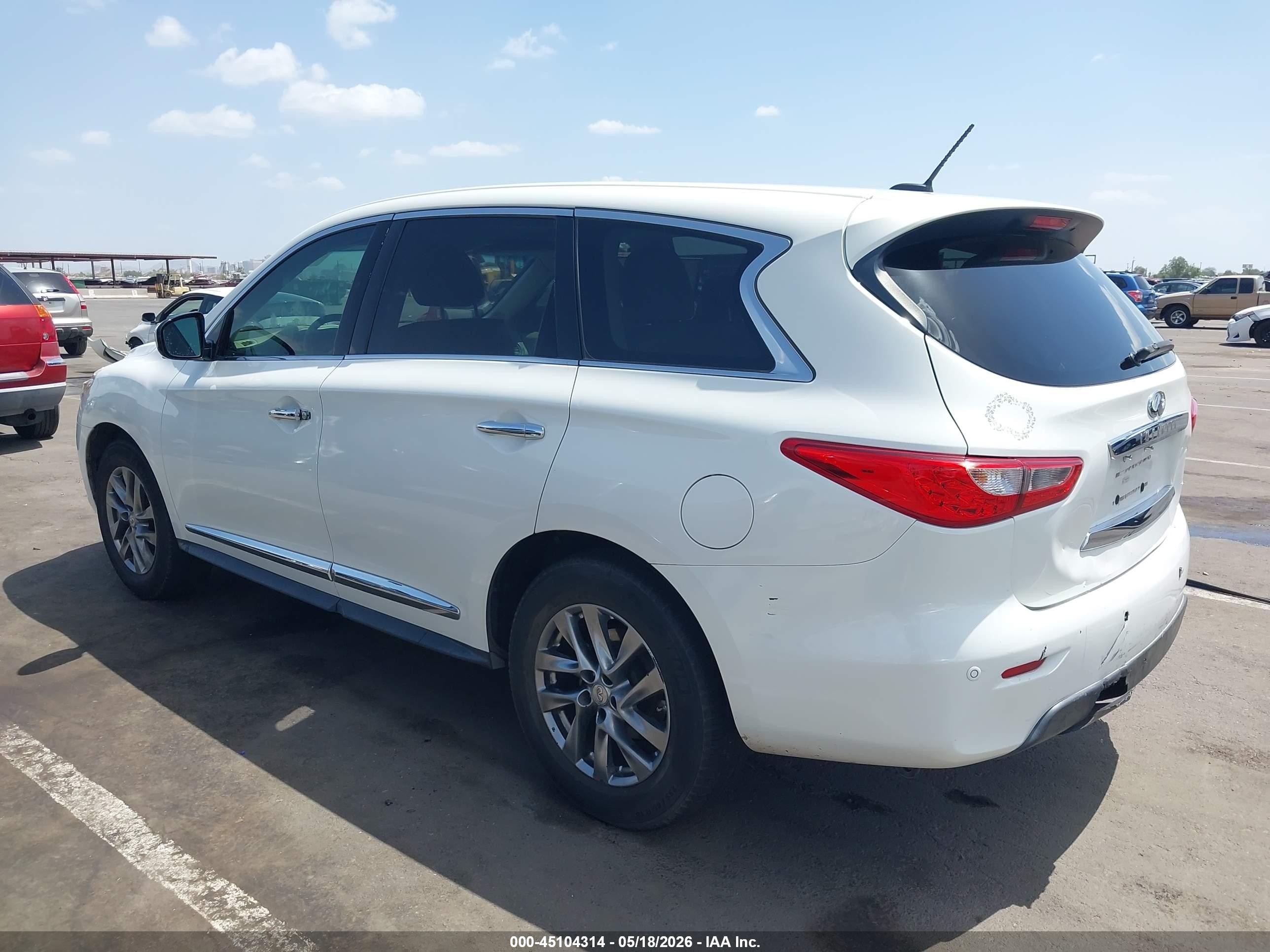2013 Infiniti Jx35   White vin: 5N1AL0MMXDC327028