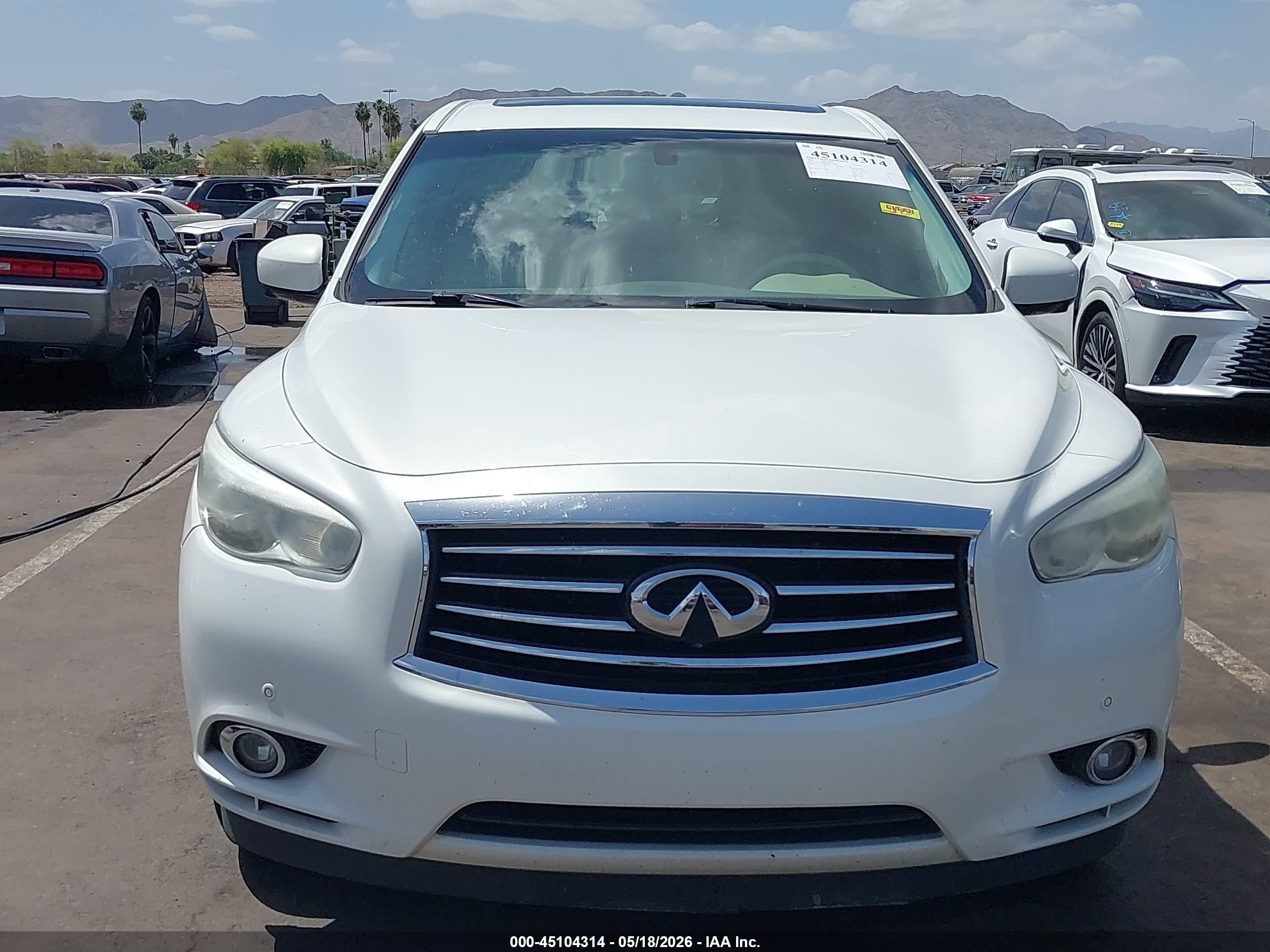 2013 Infiniti Jx35   White vin: 5N1AL0MMXDC327028